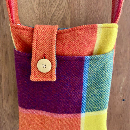 Upcycled Woollen Blanket - Cross Body Bag - Multi