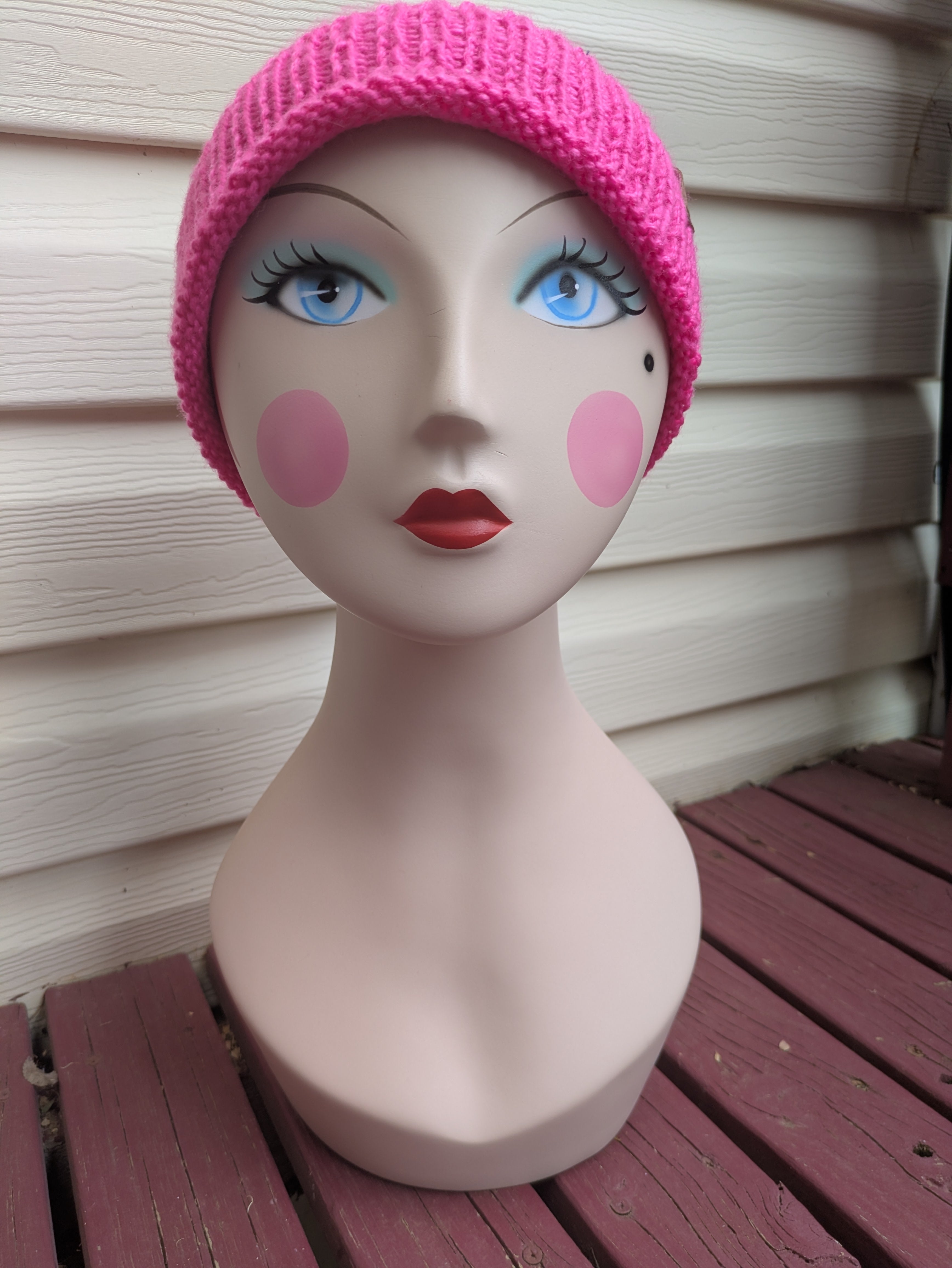 Pinky Swear Handknit Striped Retro Style Beanie