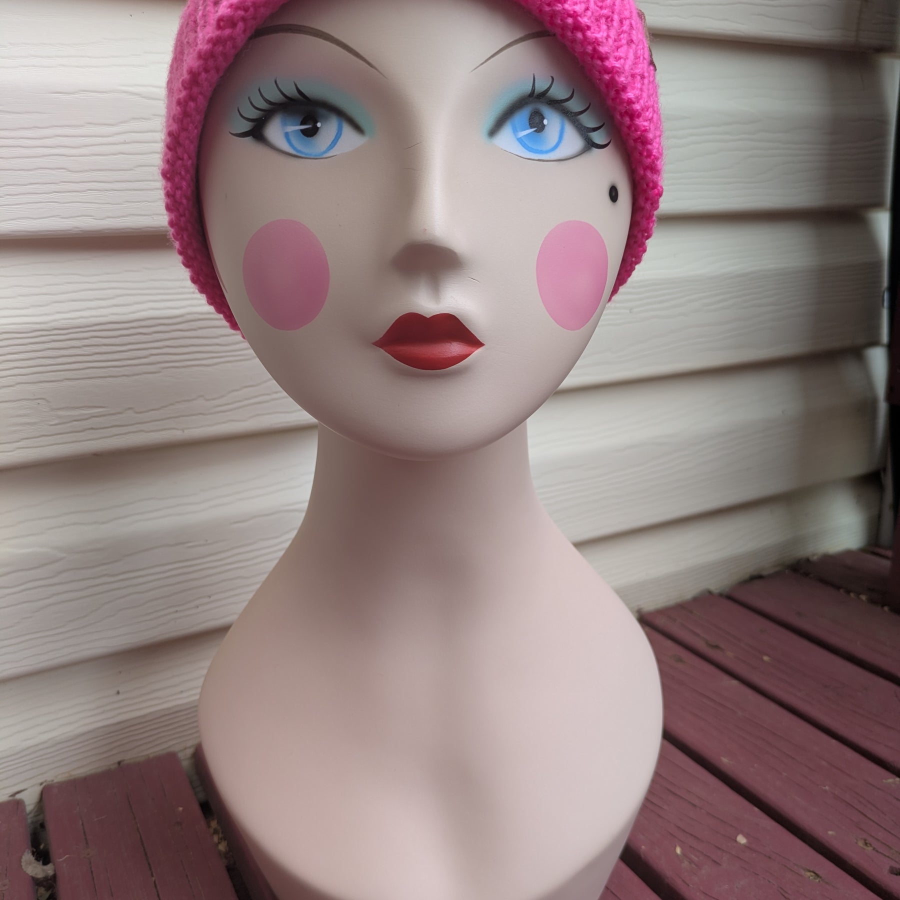 Pinky Swear Handknit Striped Retro Style Beanie