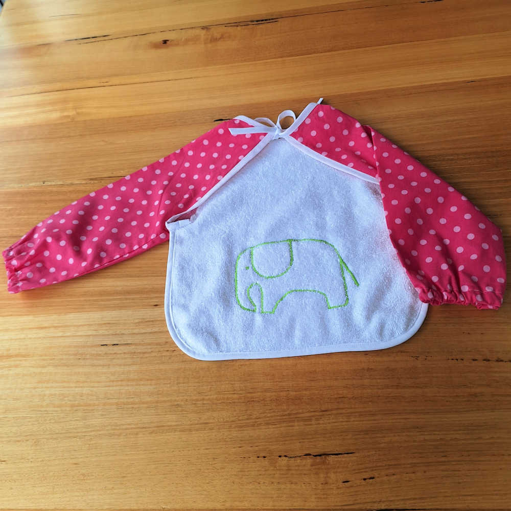 Handmade Bib with Sleeves, Dribble Bib, Burp Cloth