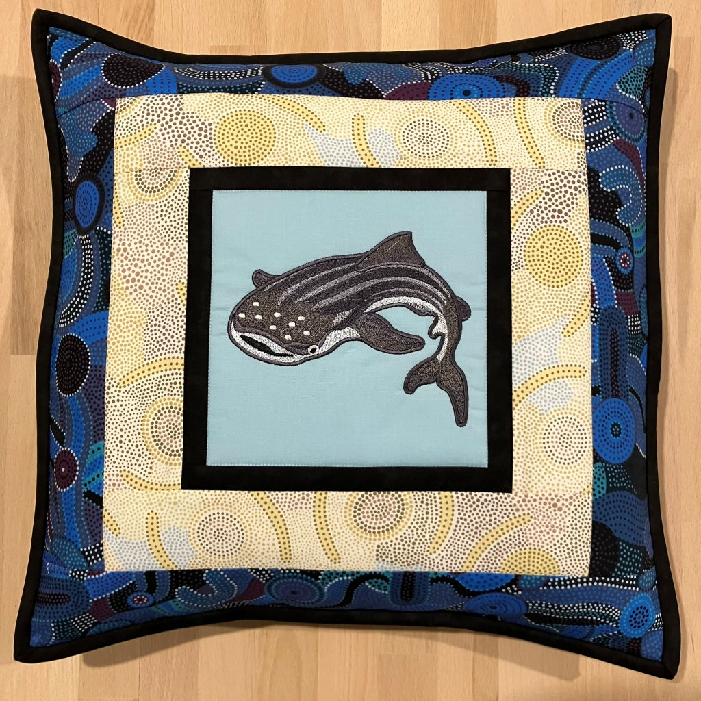handmade Australian native quilted - whale shark & humpback whale