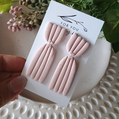 Sand mixed pink polymer clay earrings