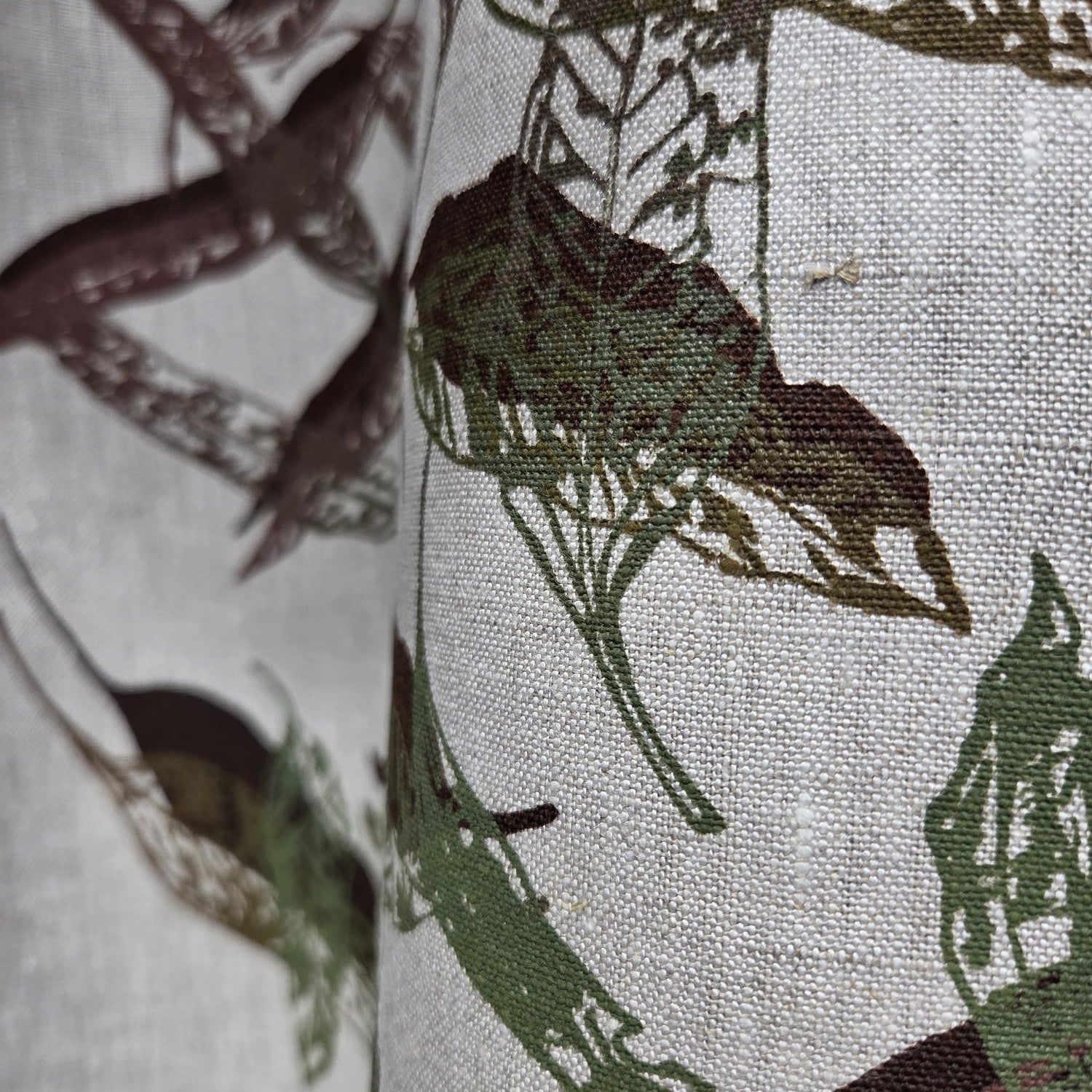 Hand screen printed Linen Tea Towels-Fallen Leaves