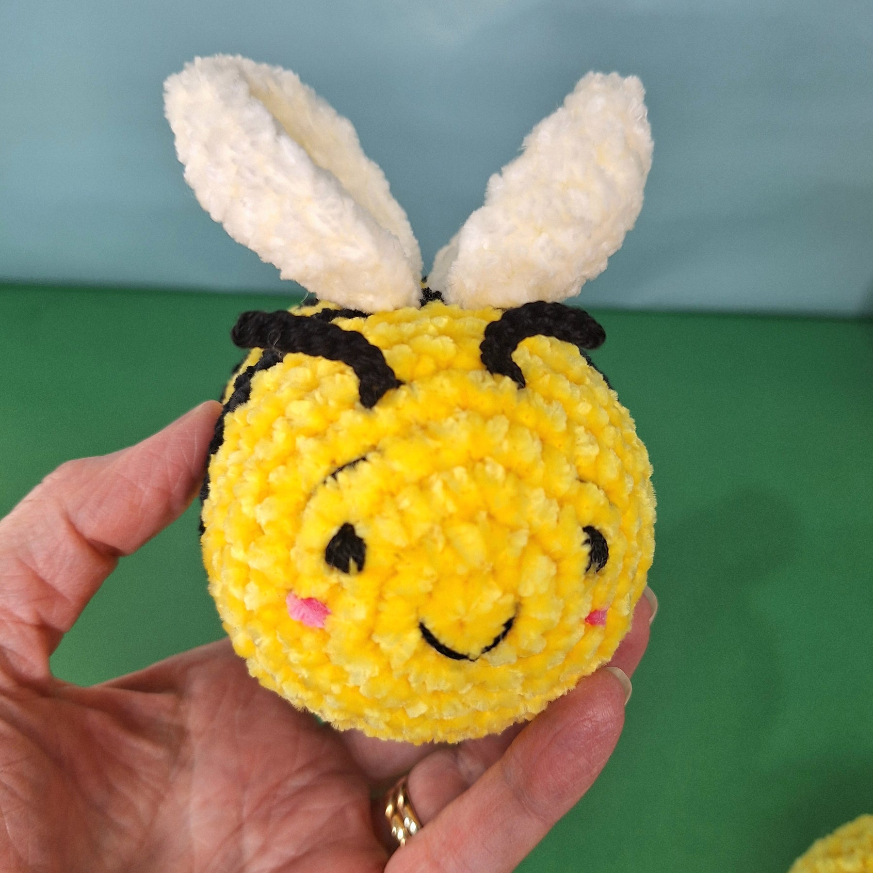 Soft Velvet Crocheted Honey Bee