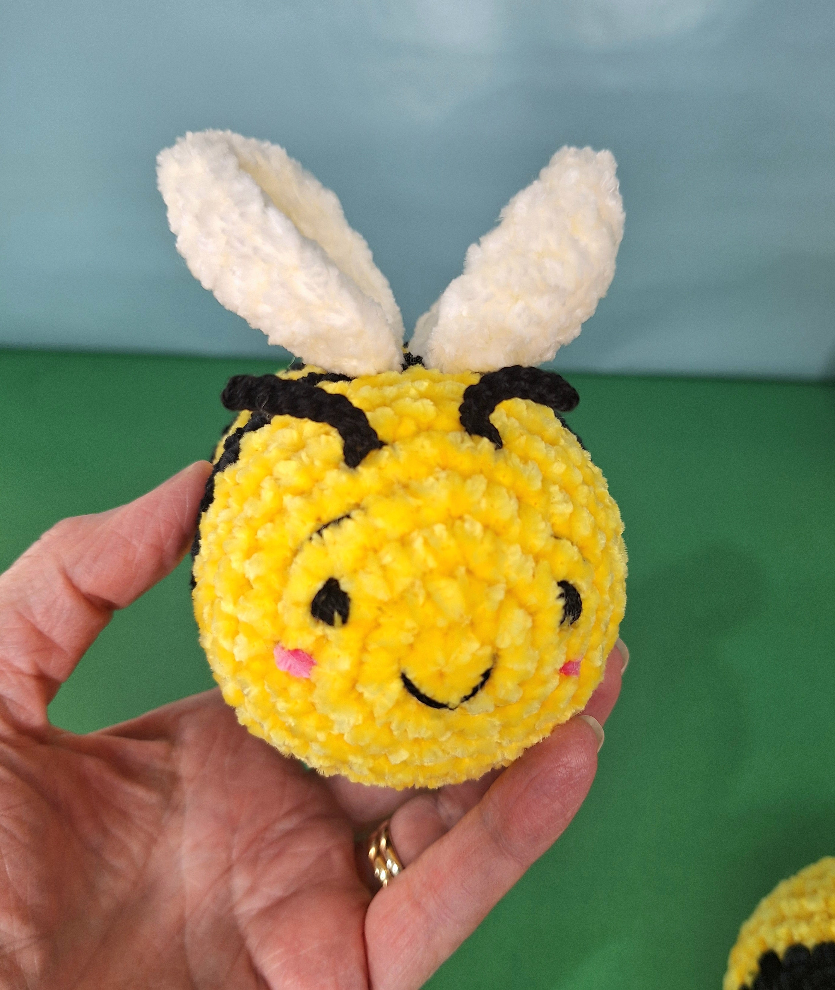 Soft Velvet Crocheted Honey Bee
