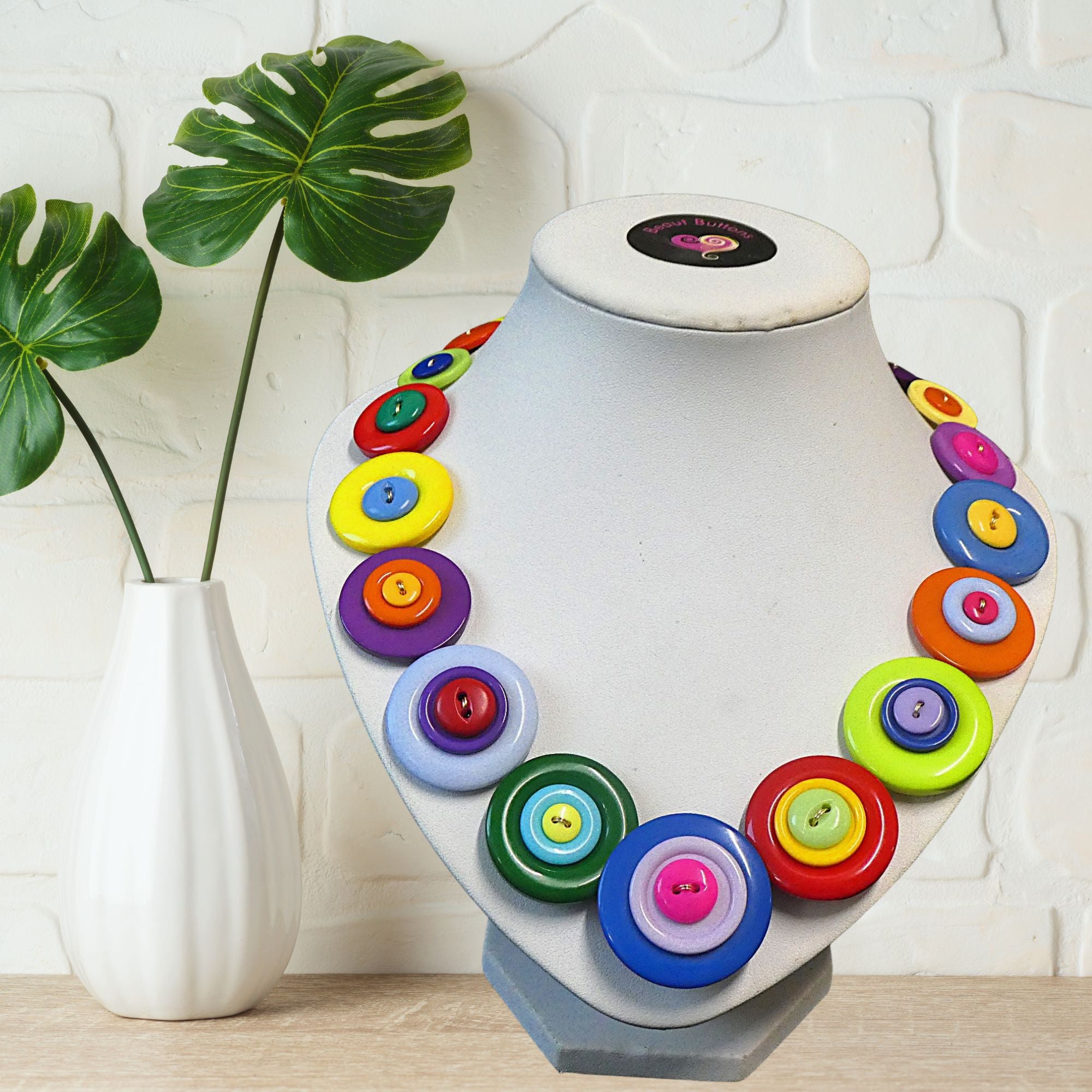 Colourful Button necklace - Bright and Beautiful