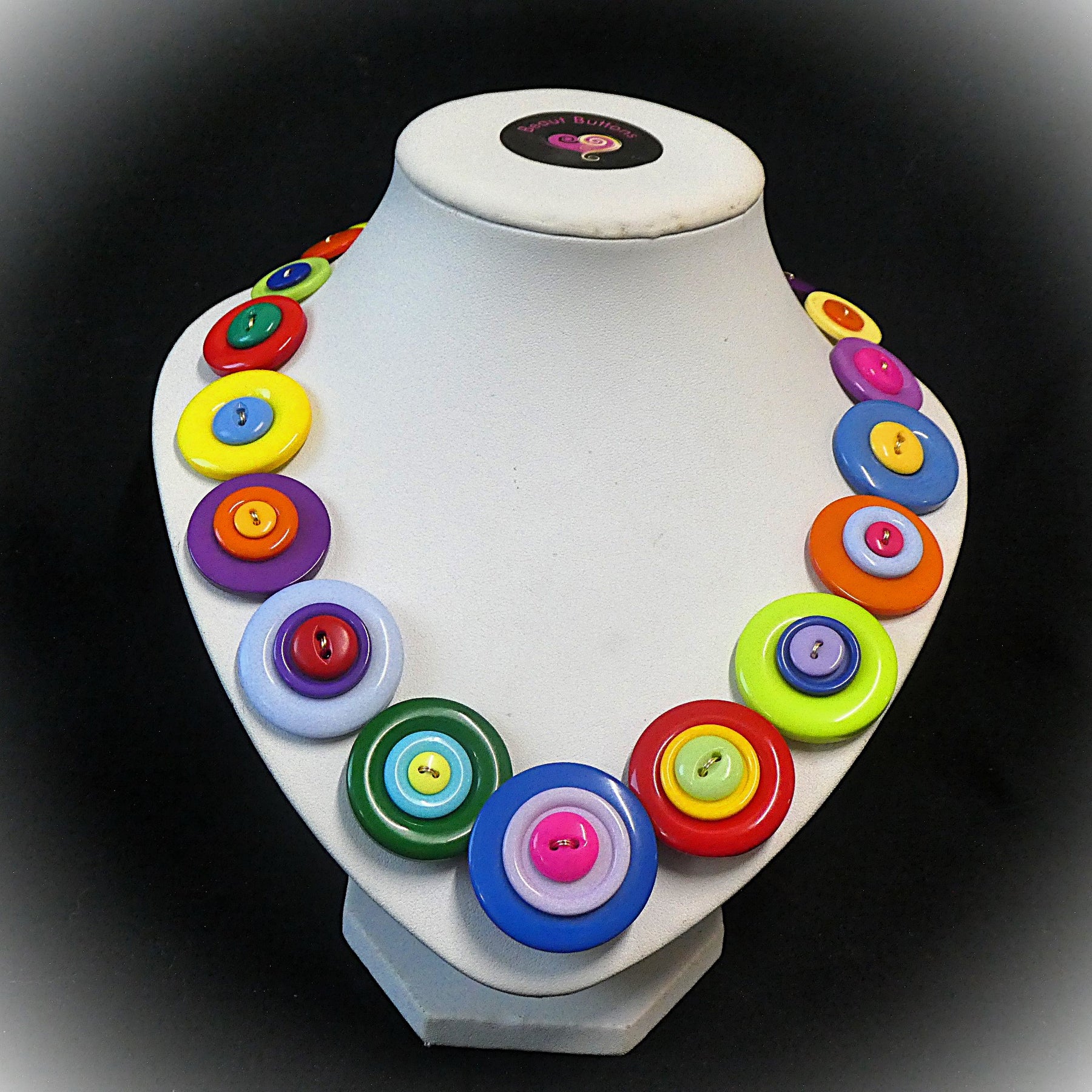 Colourful Button necklace - Bright and Beautiful