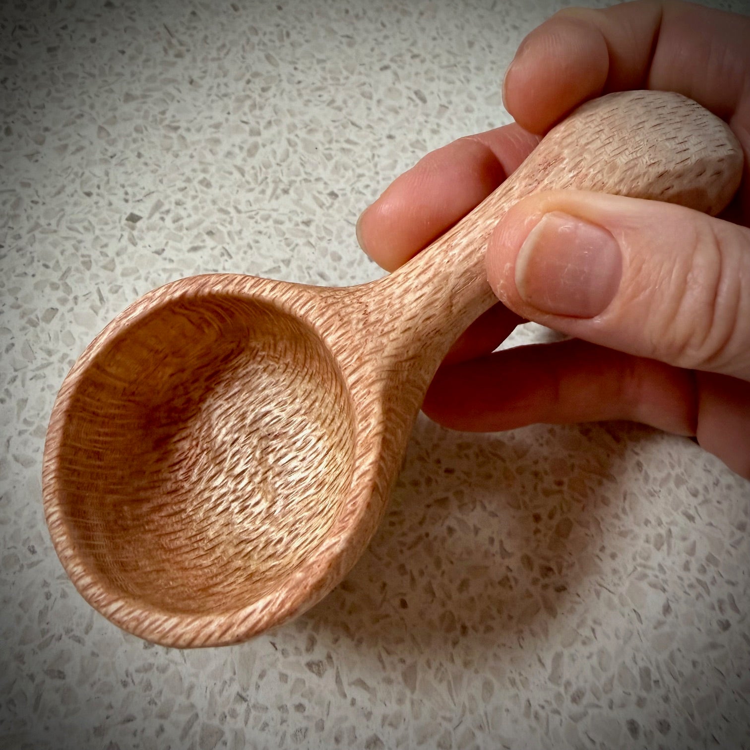 Handcarved Rustic Wooden Tablespoon Measure