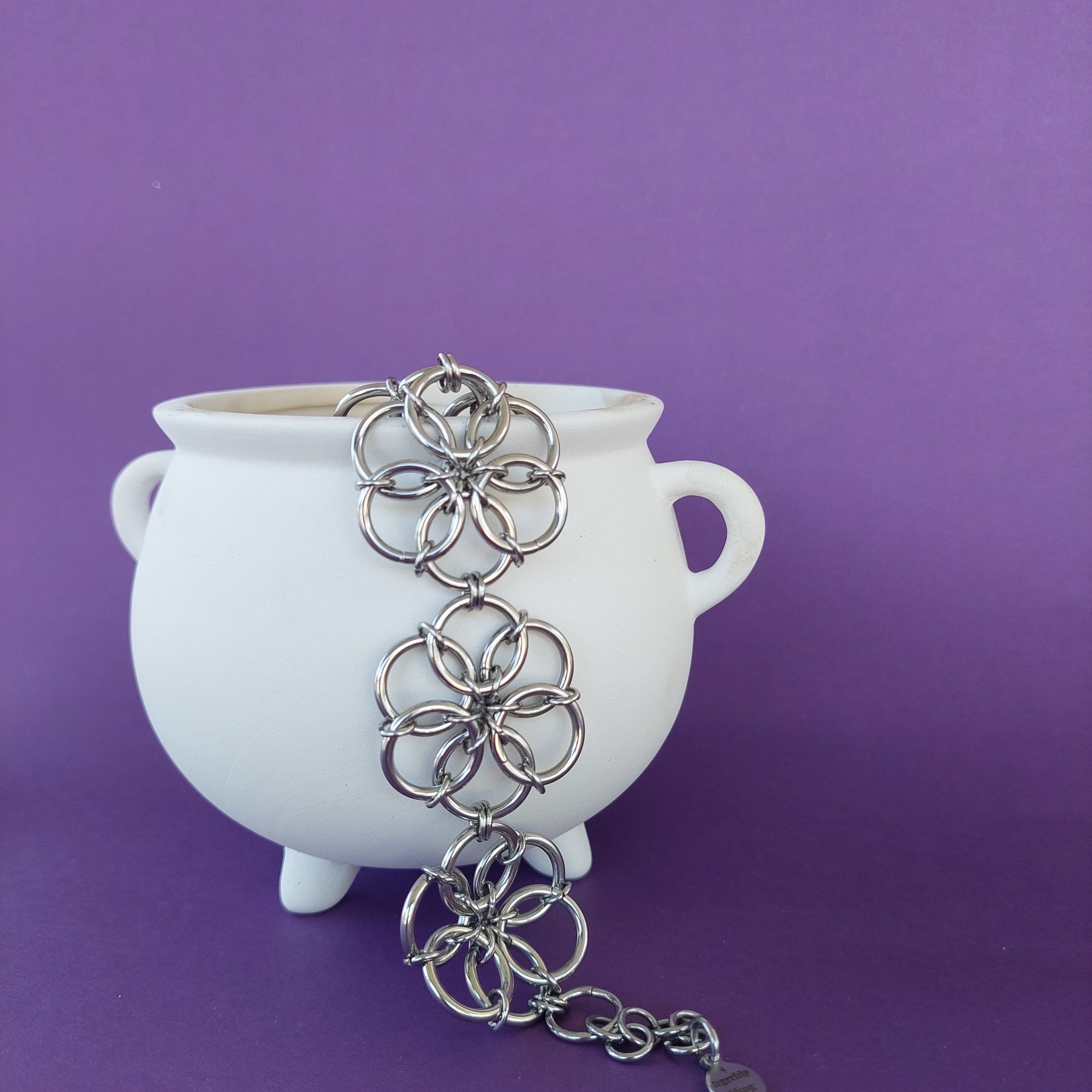 Chainmaille flower bracelet