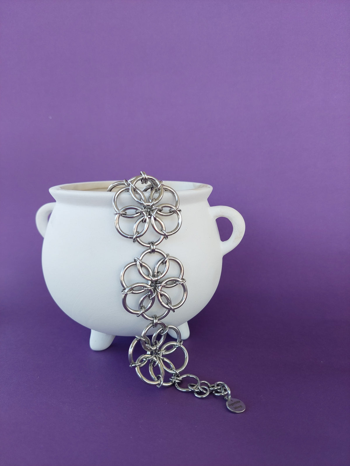 Chainmaille flower bracelet