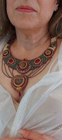 Beaded ammonite collar/necklace