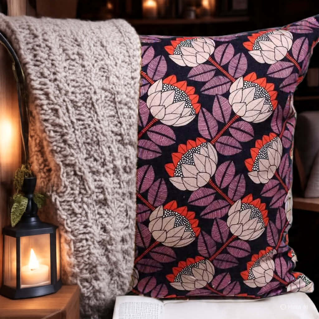 Floral cushion cover-Native flora design