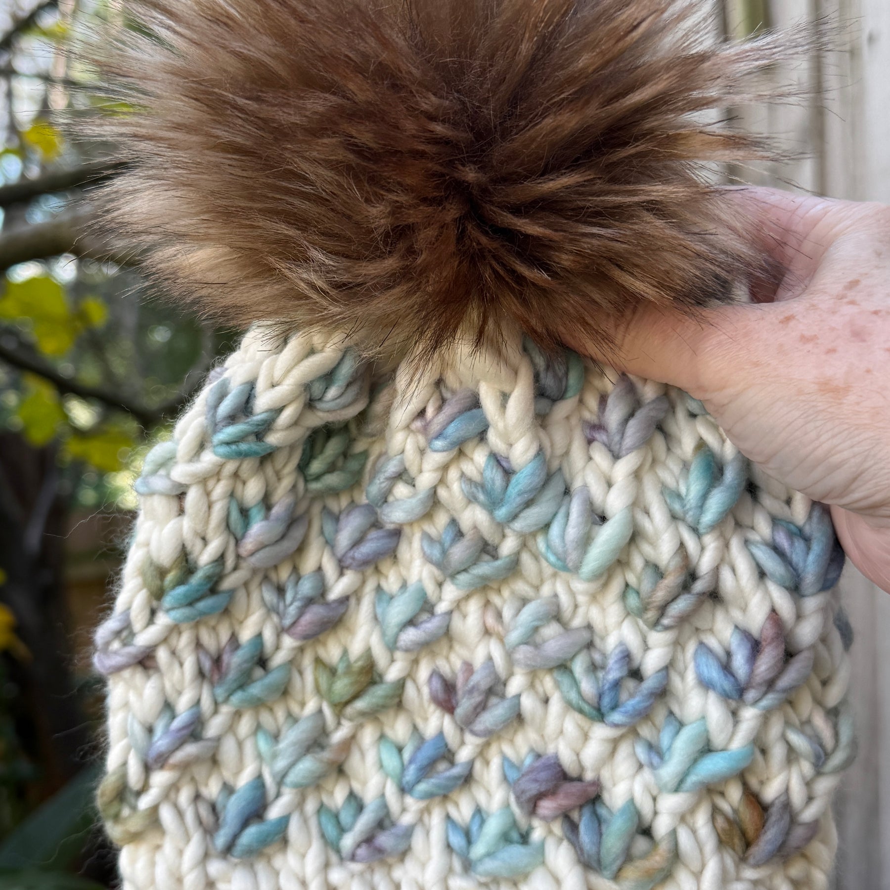 Ladies Beanie, Pompom Beanie, Lotus Flower Beanie