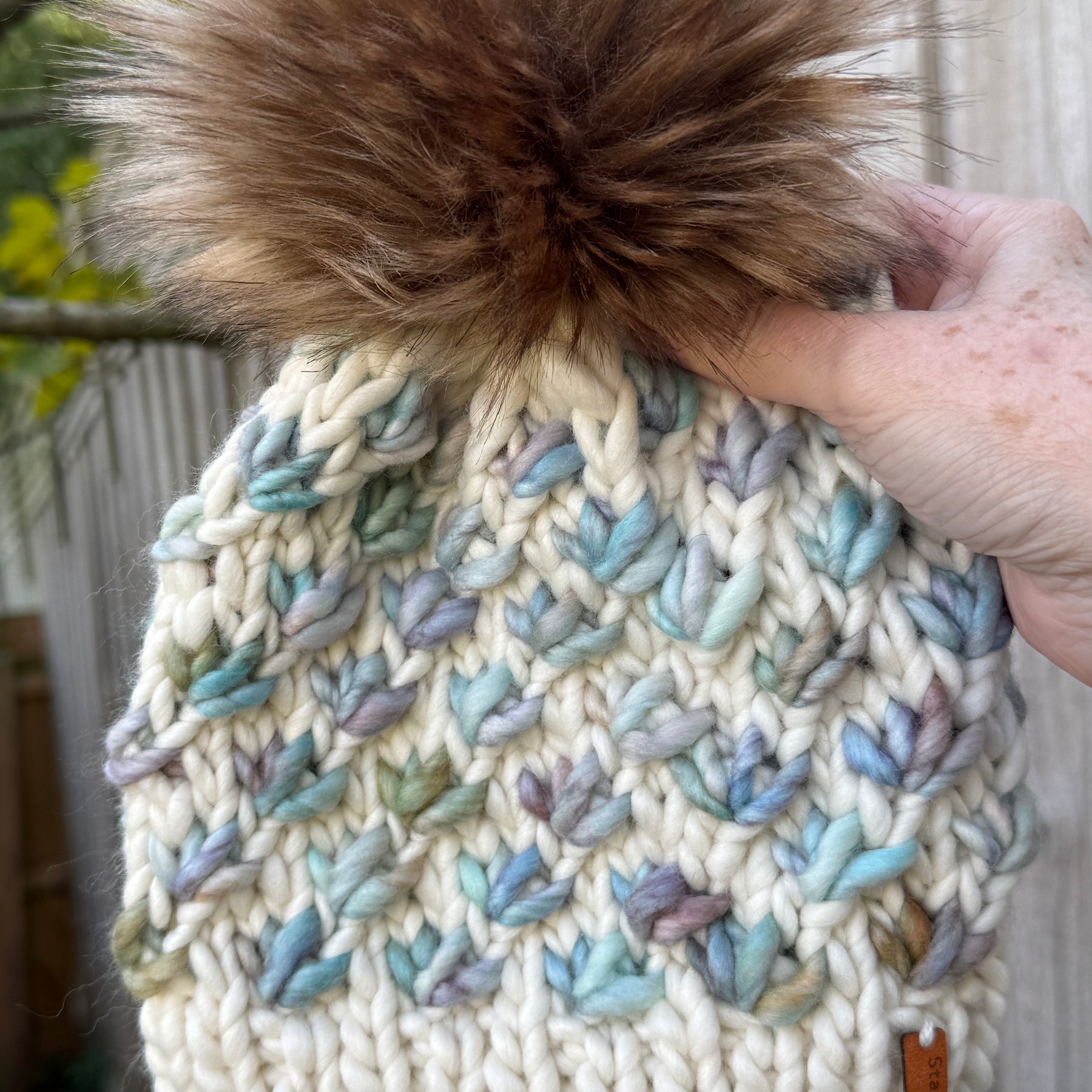 Ladies Beanie, Pompom Beanie, Lotus Flower Beanie