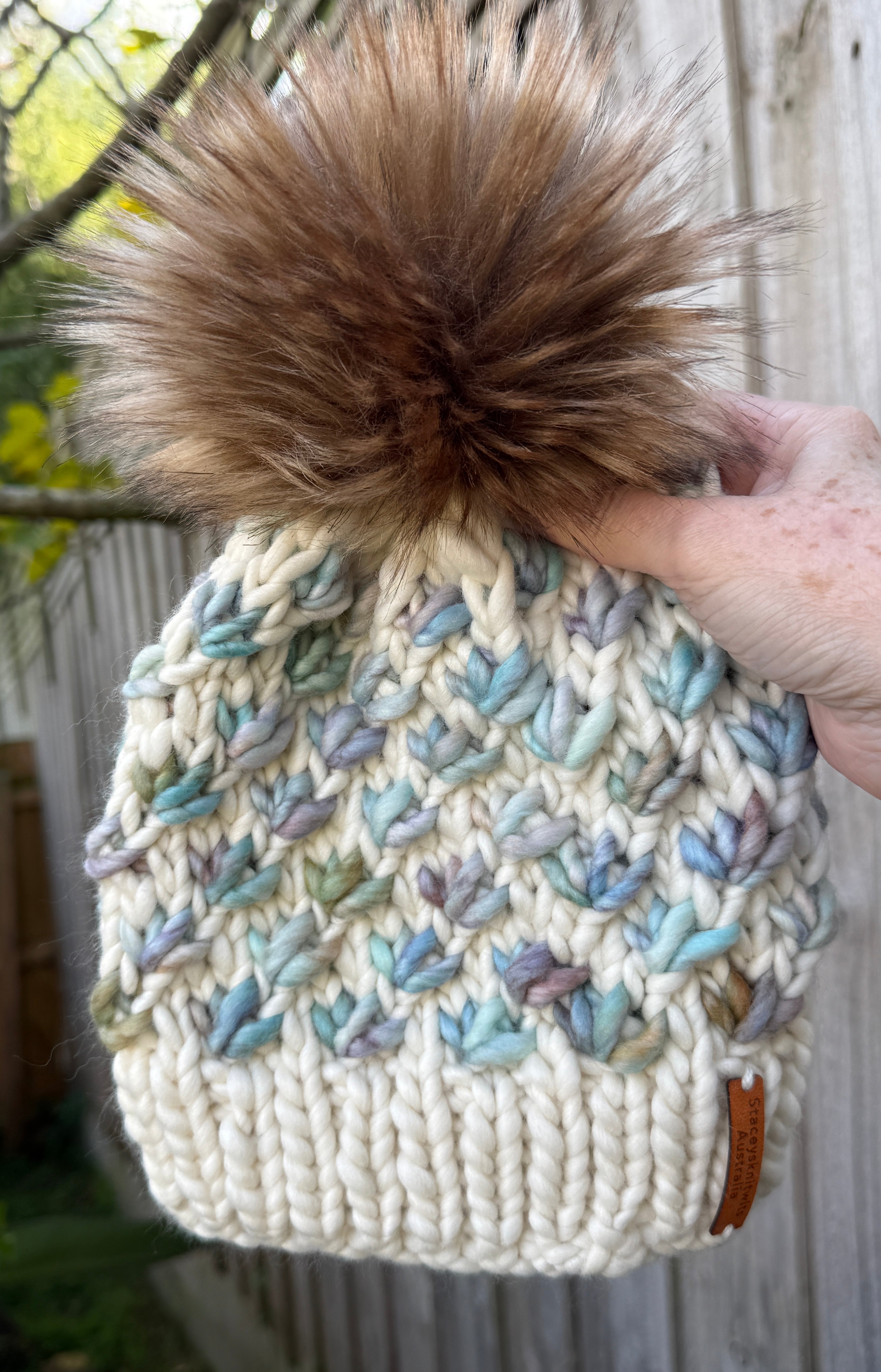 Ladies Beanie, Pompom Beanie, Lotus Flower Beanie