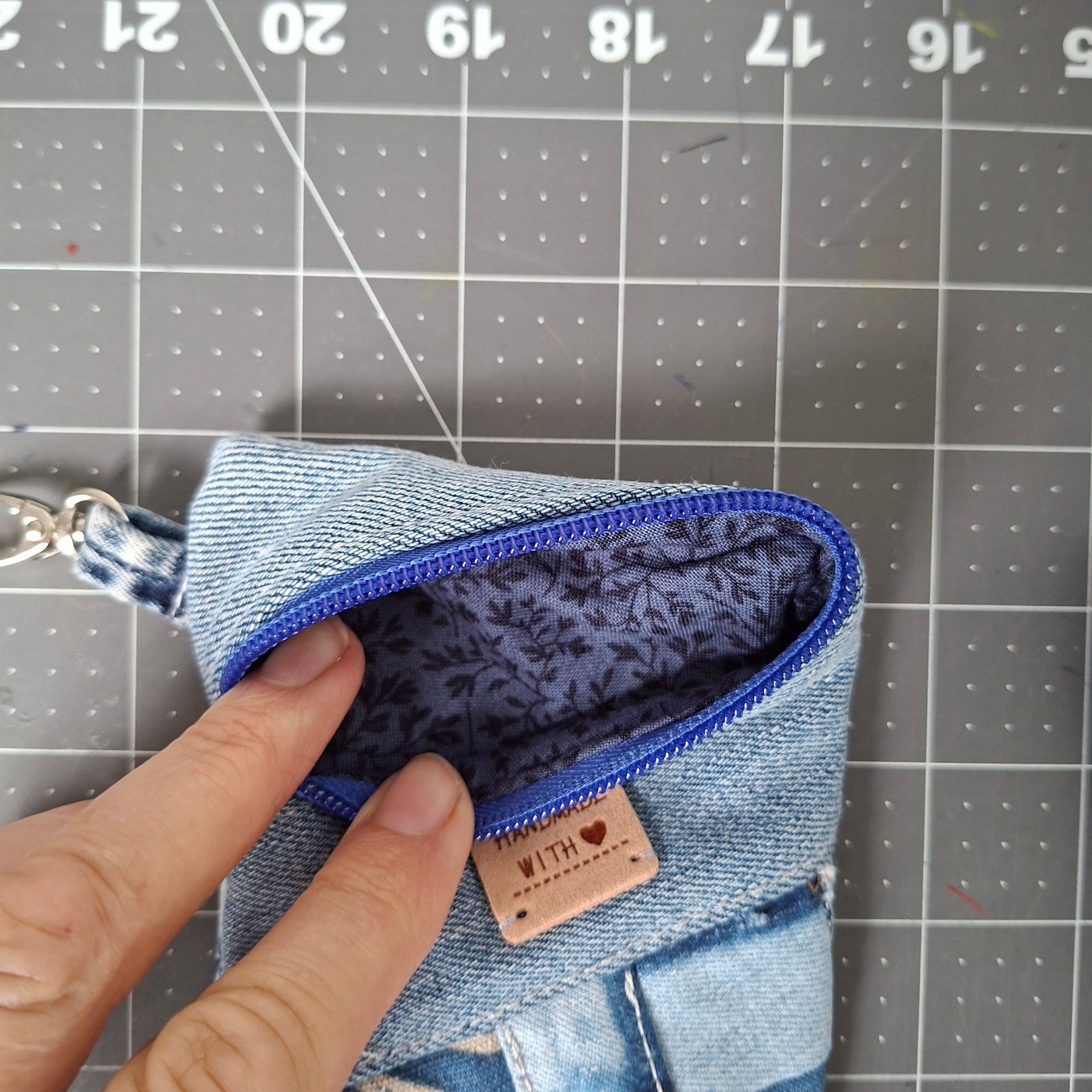 Patchwork Linen & Denim Recycled Glasses Case