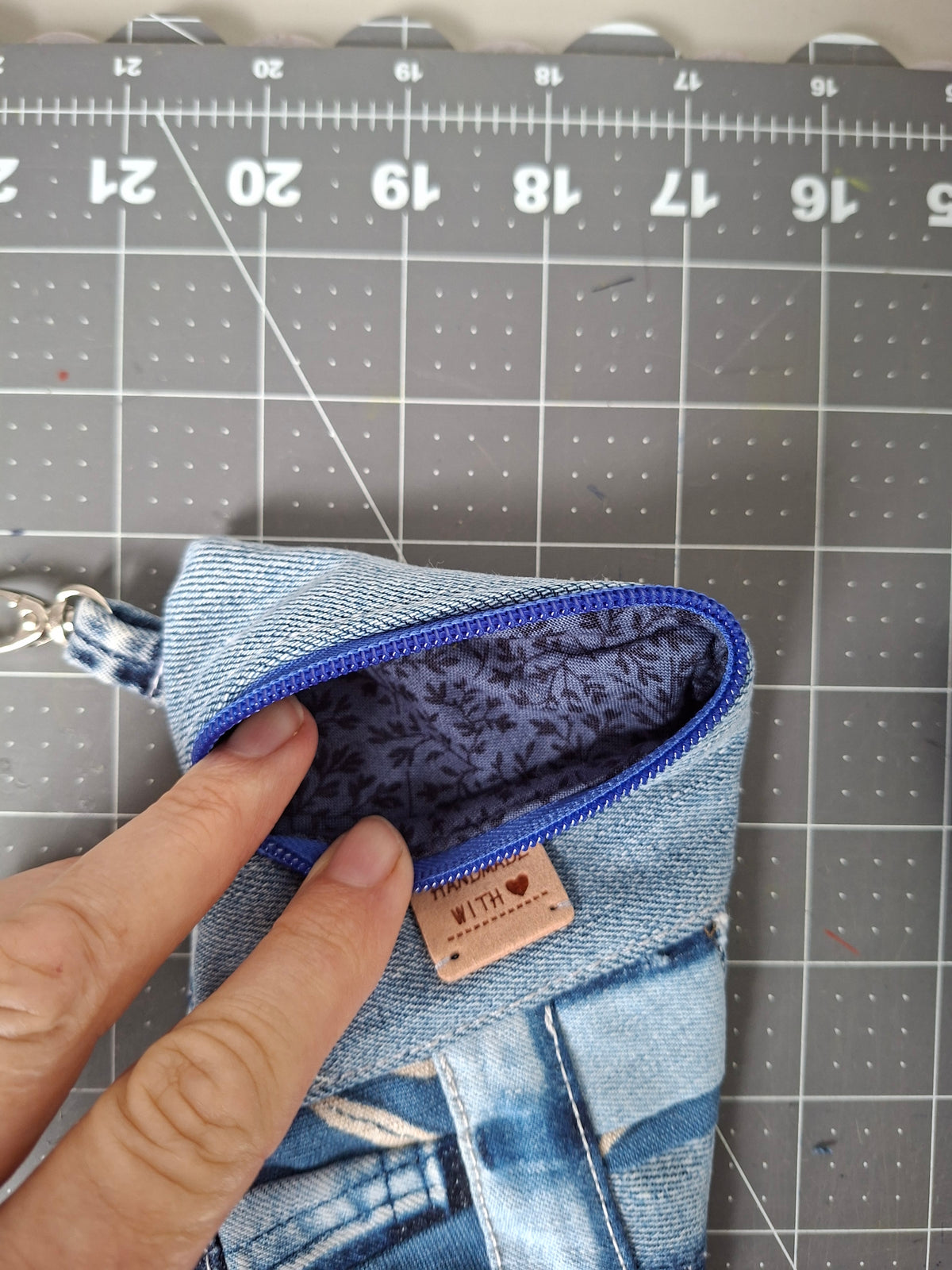 Patchwork Linen & Denim Recycled Glasses Case
