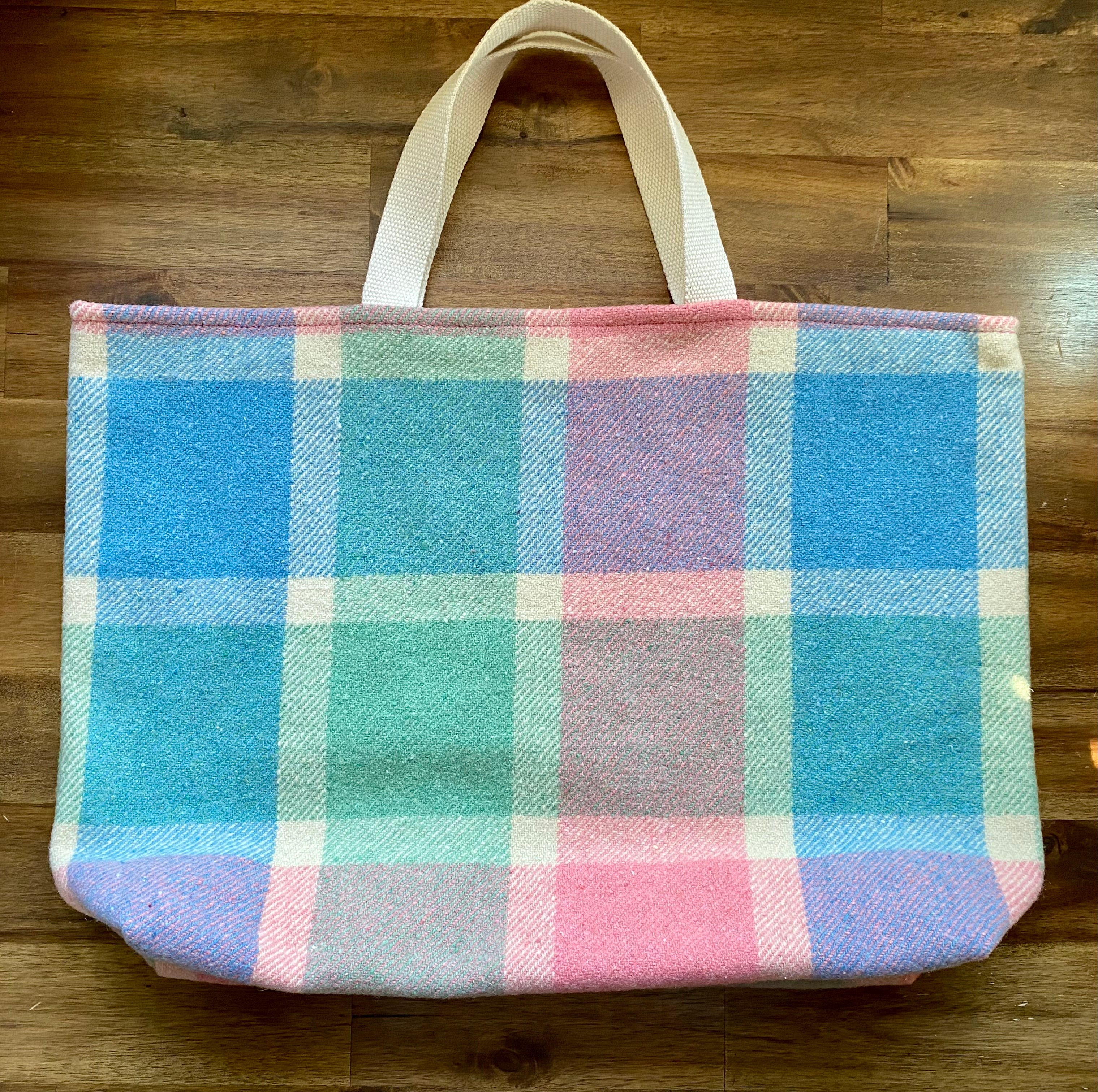 Upcycled Woollen Blanket - Market Tote - Multi
