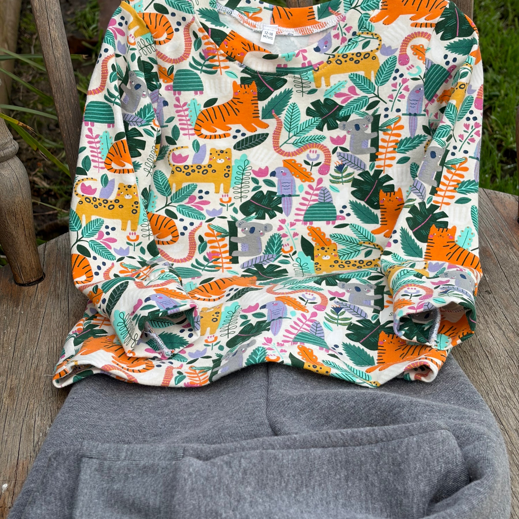 Handmade Jungle Animal Lounge Set | Baby & Toddler Tee shirt and Leggings