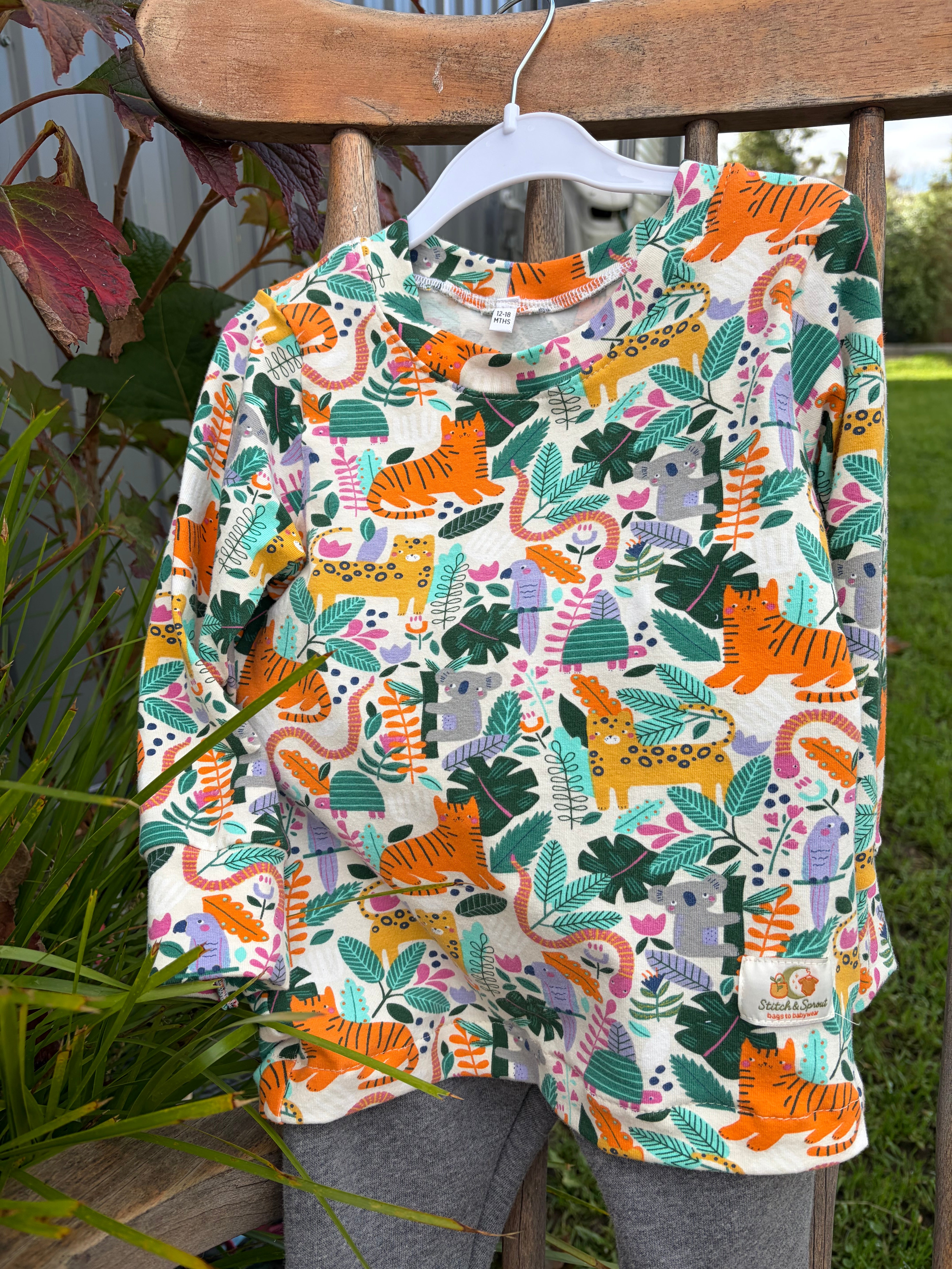 Handmade Jungle Animal Lounge Set | Baby & Toddler Tee shirt and Leggings