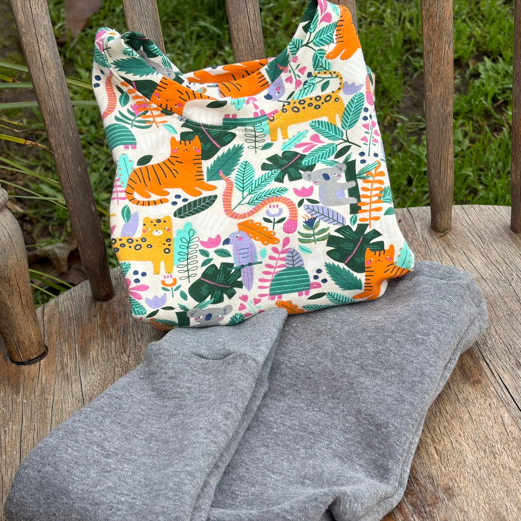 Handmade Jungle Animal Lounge Set | Baby & Toddler Tee shirt and Leggings