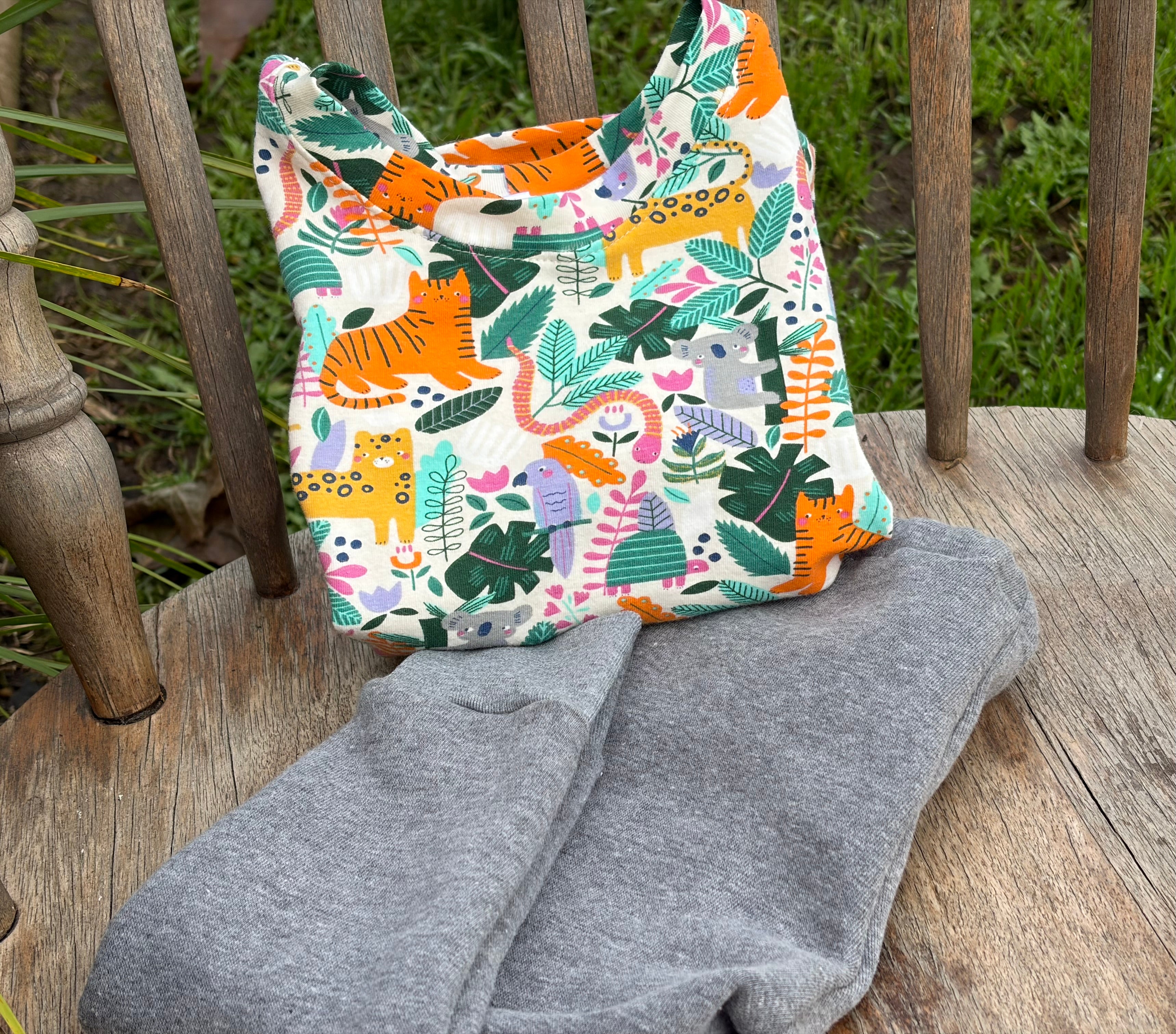 Handmade Jungle Animal Lounge Set | Baby & Toddler Tee shirt and Leggings