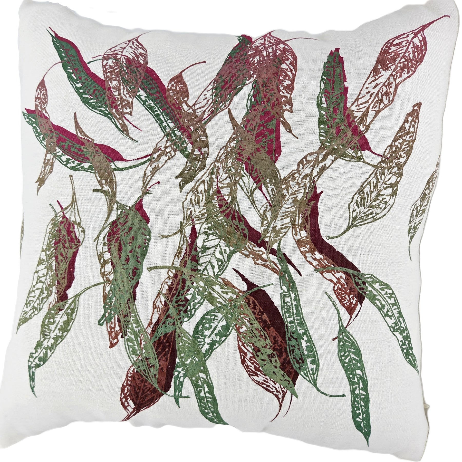 Hand Screen Printed Linen Cushion Covers- Fallen Leaves (2 colourways)