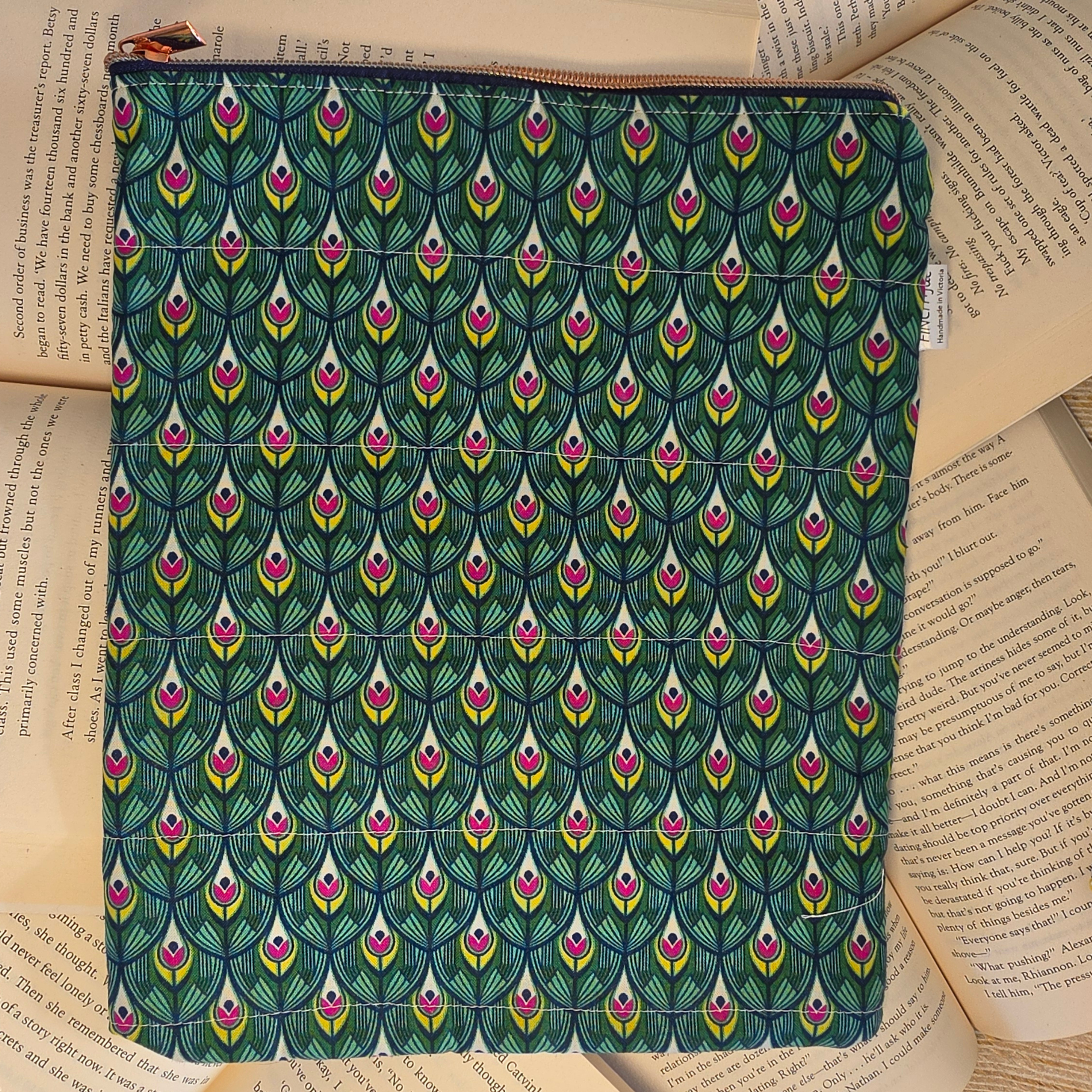 Colourful Geometric designs - book or 11" tablet sleeve, handmade