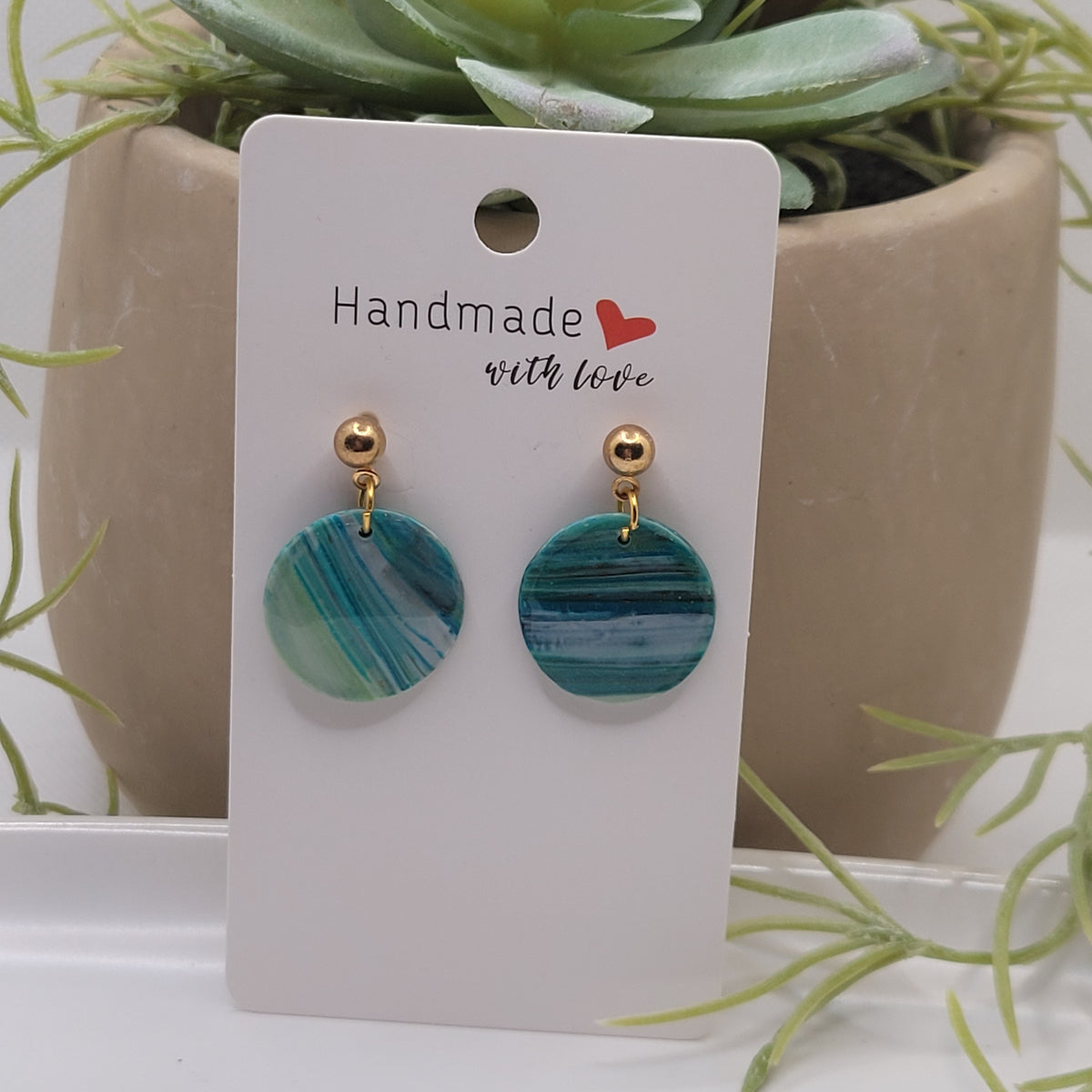 Malachite Dreams Polymer Clay Earrings