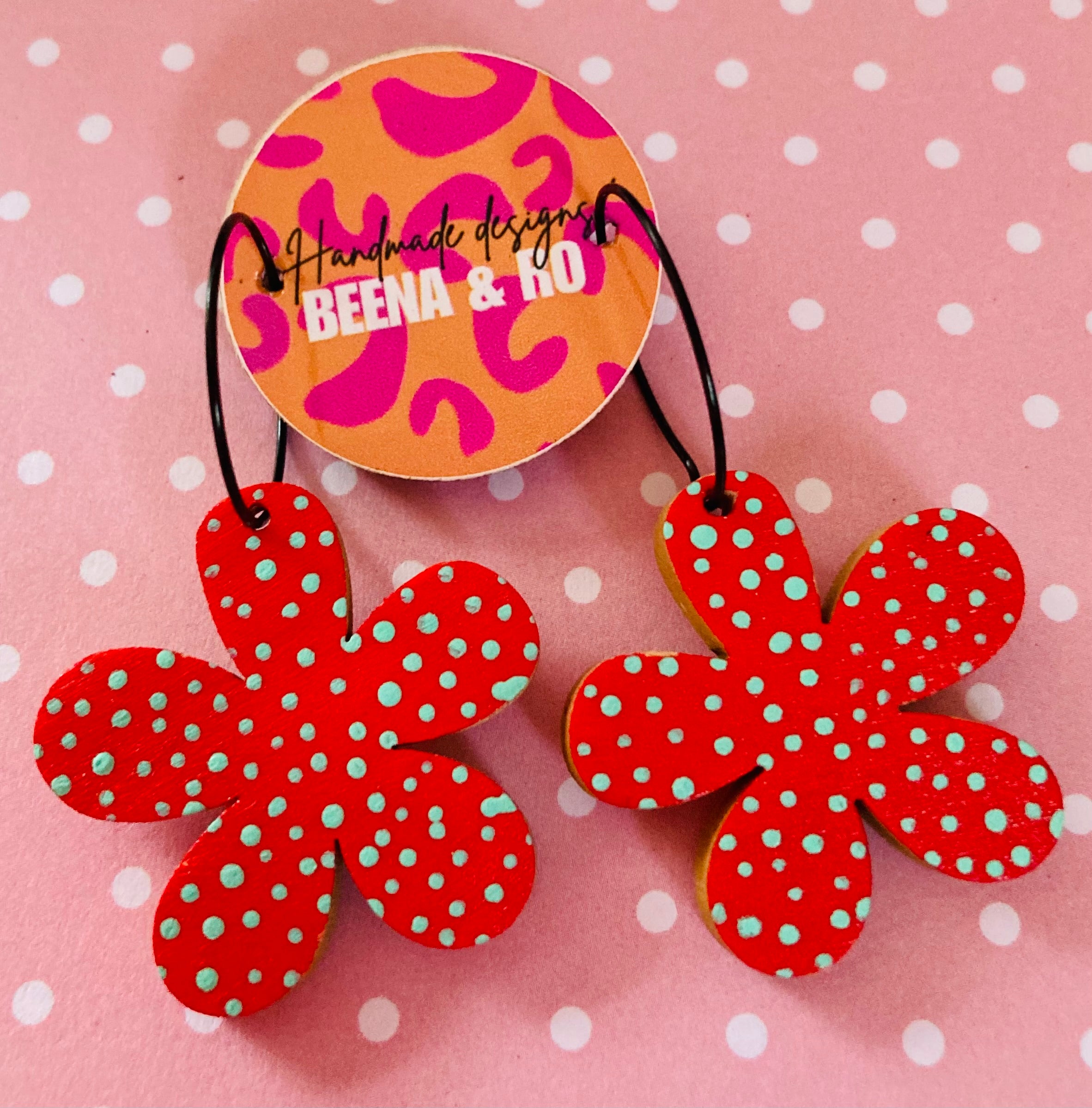 Handpainted flower earrings