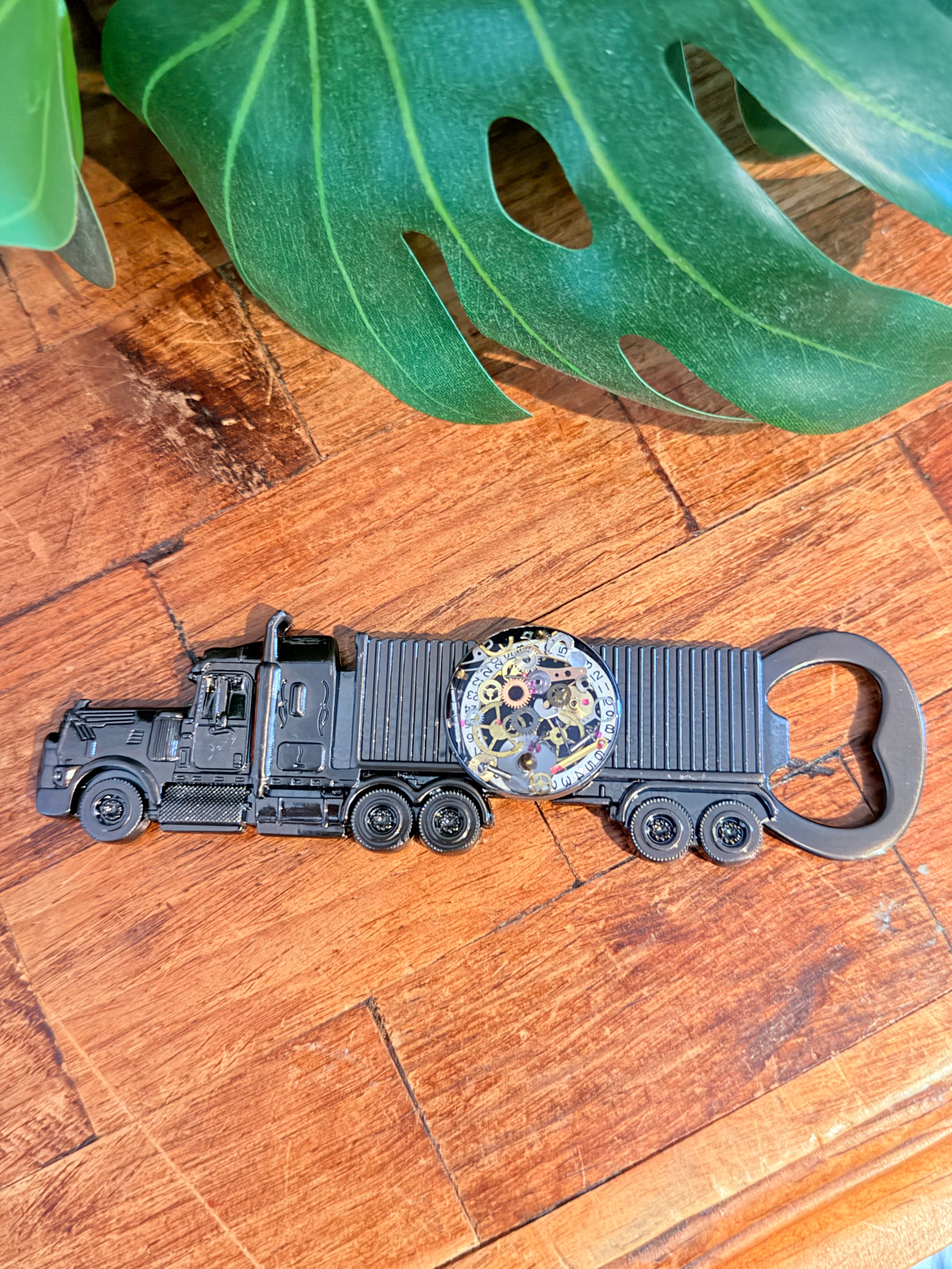 Steampunk watch parts  bottle opener (Truck)