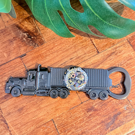Steampunk watch parts  bottle opener (Truck)