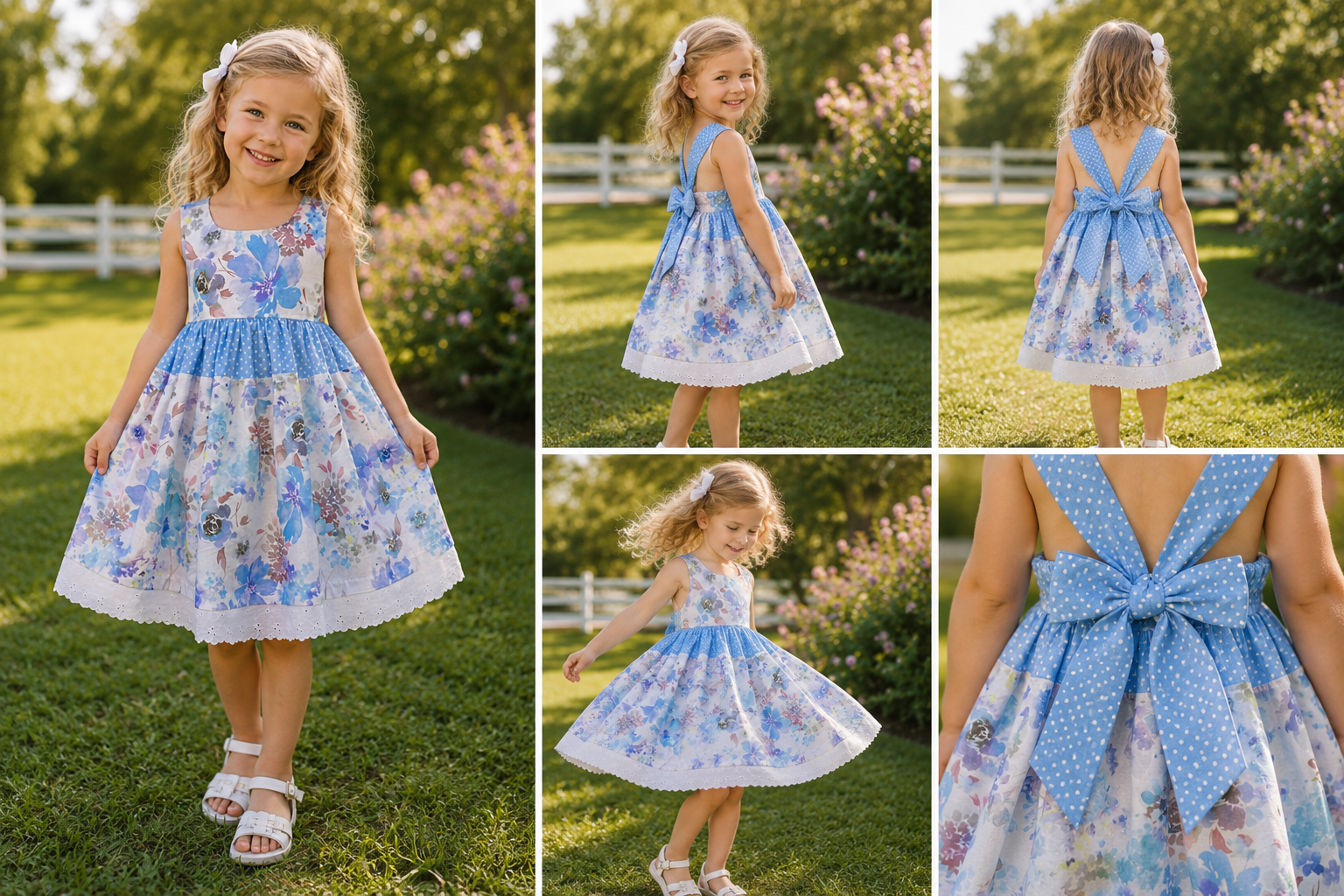 SIZE 4 LOLA Dress - Blue watercolour floral