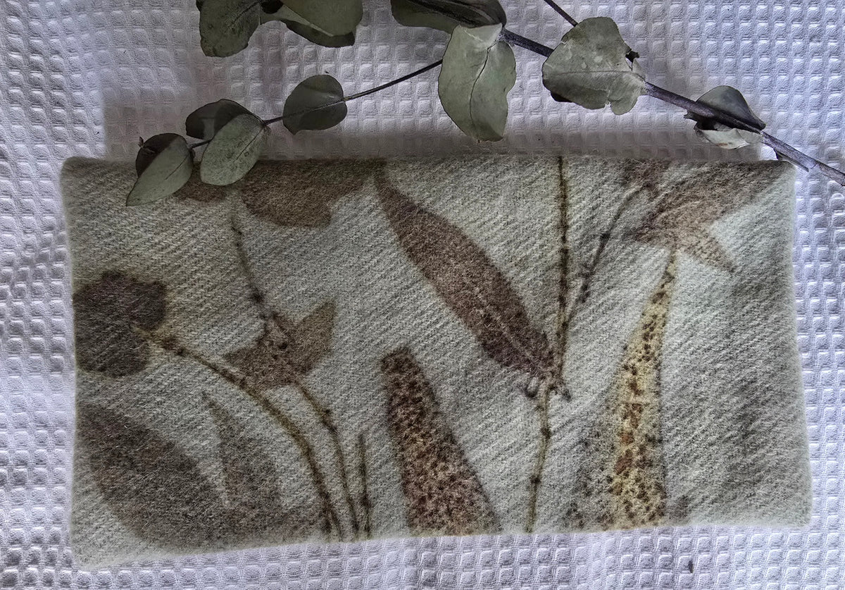 Handcrafted Botanical Eco-Printed Wool Pouch
