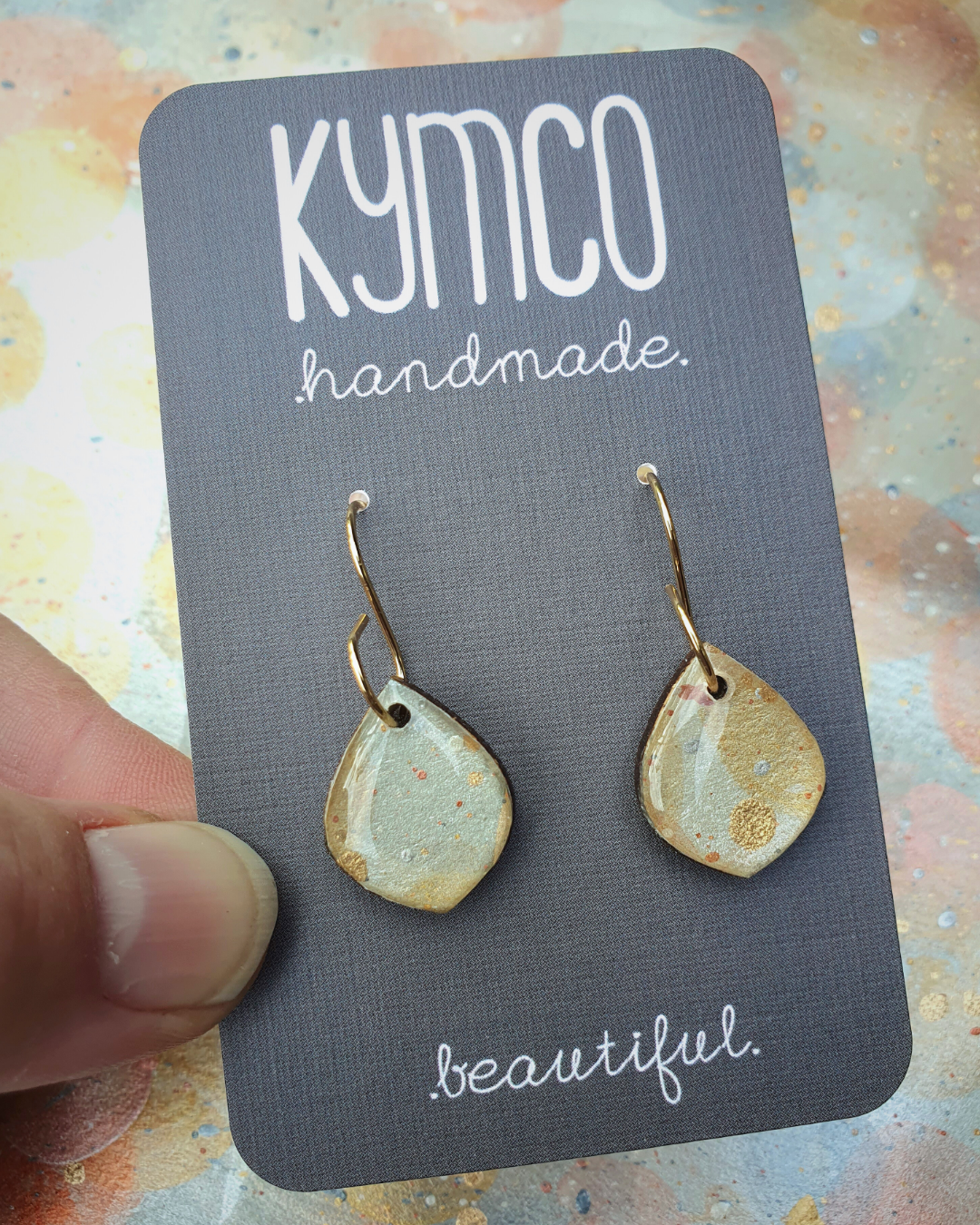 The Desert Dreaming Collection | Resin art jewellery | Small dangle earrings