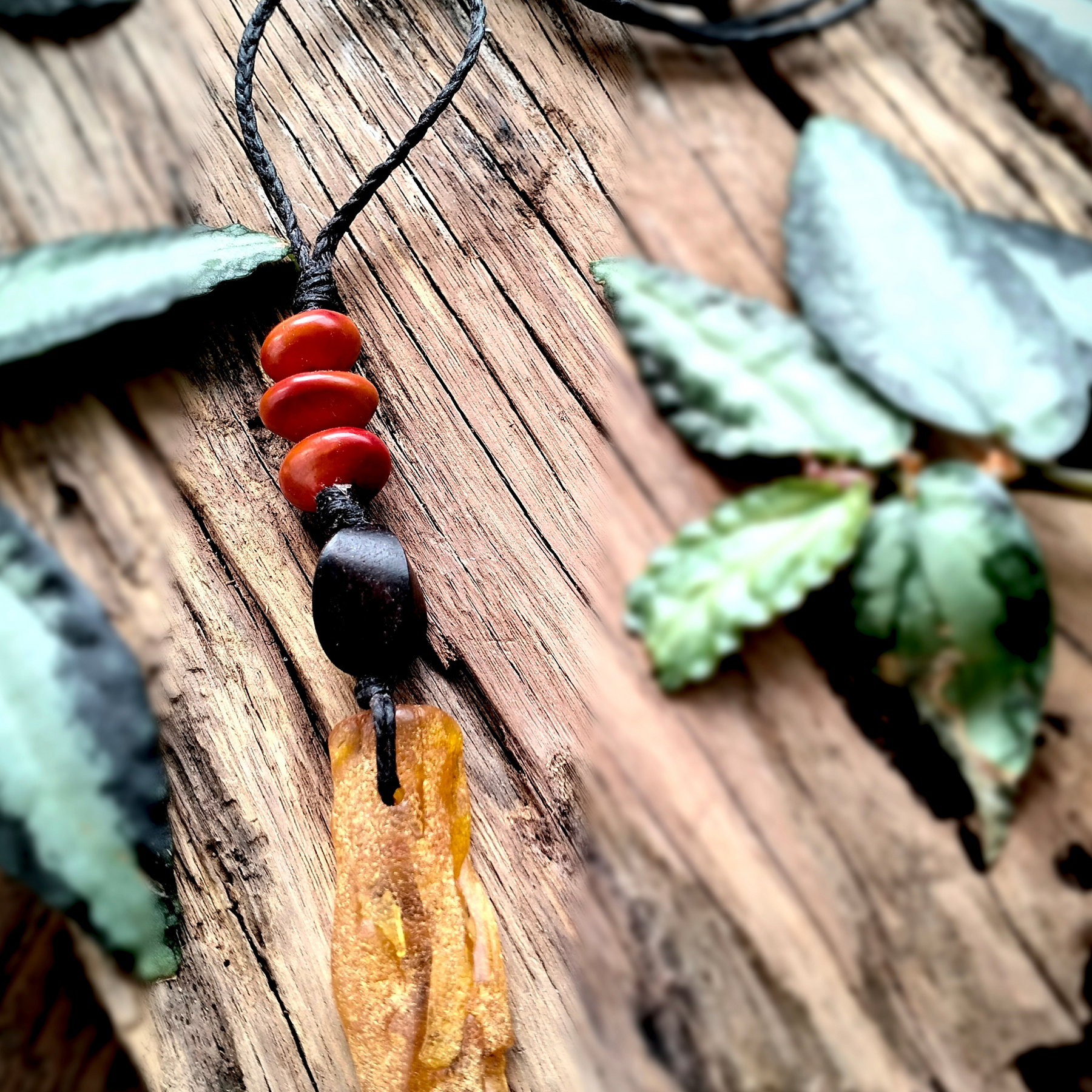 •| SEED PODS | WOOD | AMBER |•  natural talisman necklace