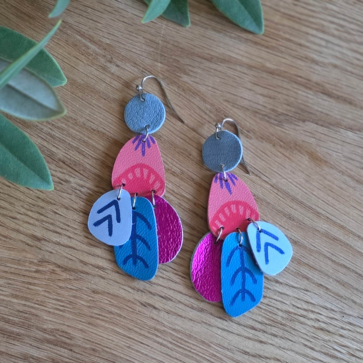 Audace Musa Leather Earrings – Sorbet Sky