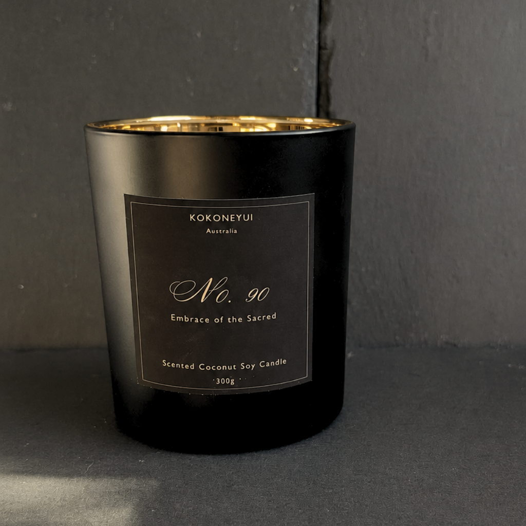 No.90 Embrace of the Sacred Candle | Green Sage, Saffron & Amber — 300g