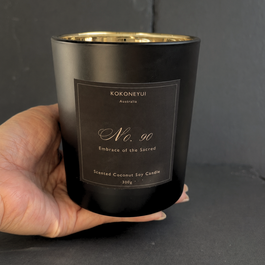 No.90 Embrace of the Sacred Candle | Green Sage, Saffron & Amber — 300g