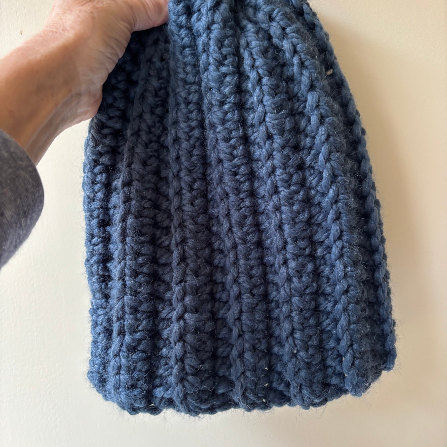 Hand Crocheted Beanie | Super Chunky | Light Navy Blue | Unisex