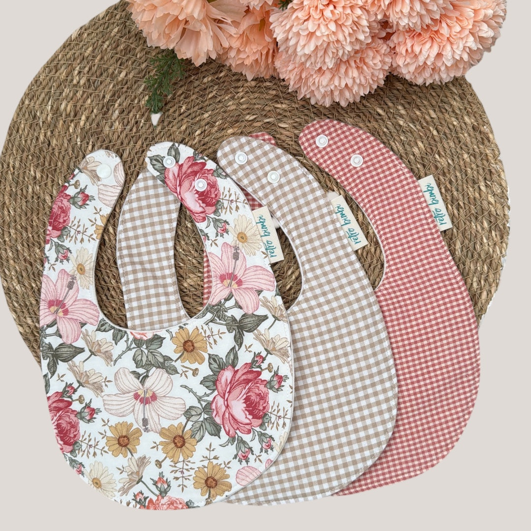 3 Dribble Bibs - Vintage Floral