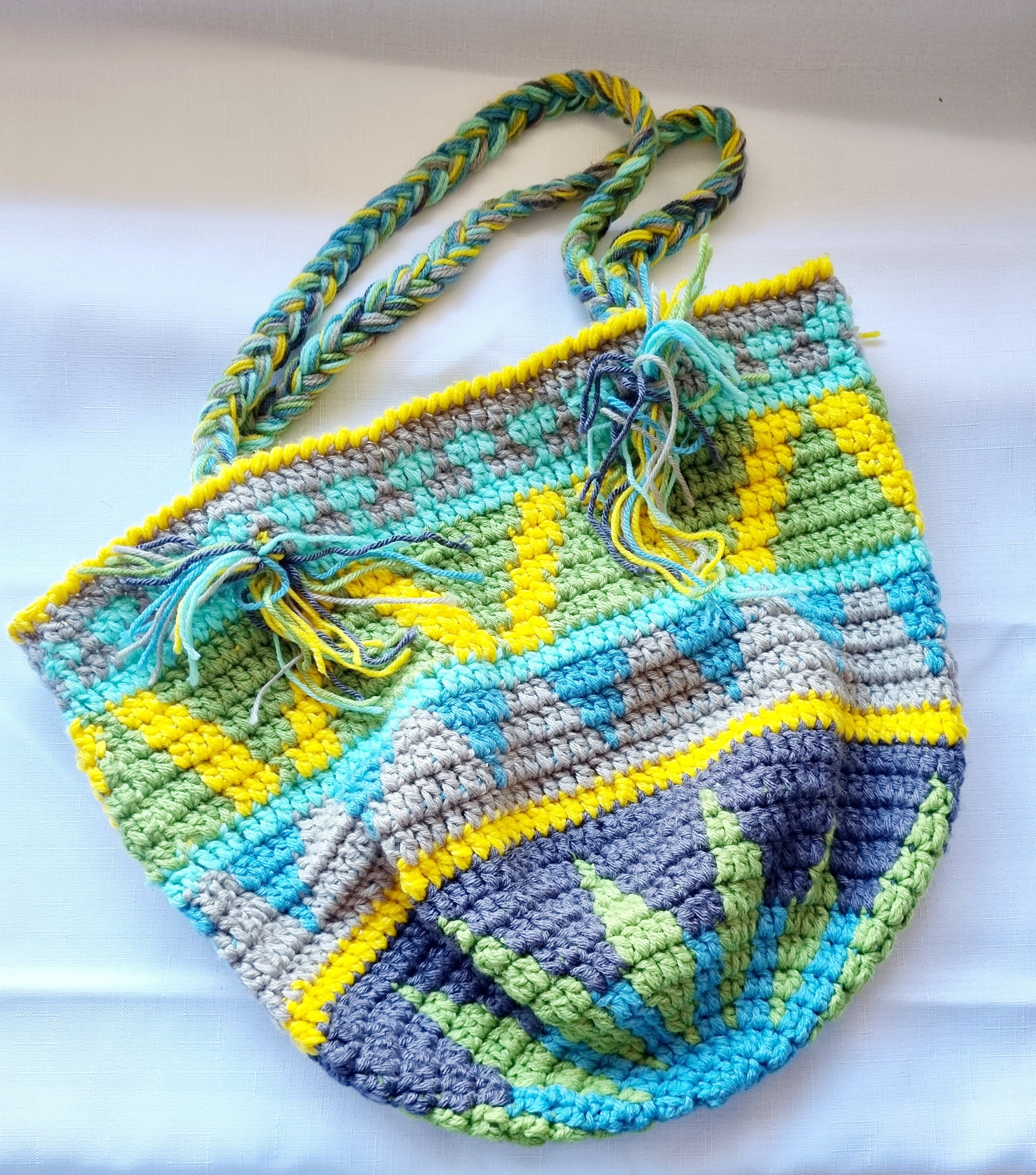 Market Bag, Handmade, Crochet, Acrylic Yarn - BB052