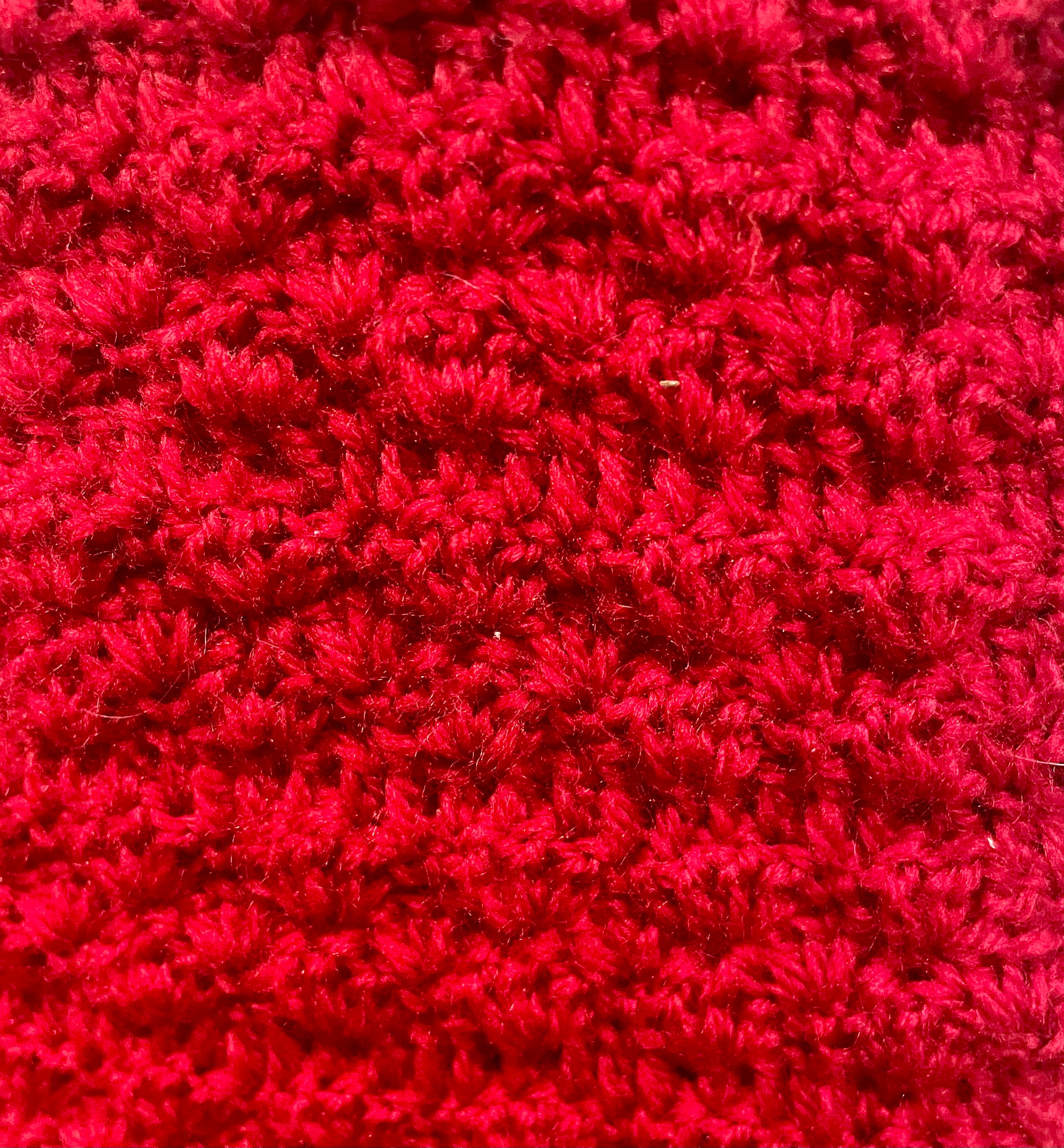 Red Crochet Handbag, 1950s Pattern, Bamboo Handles