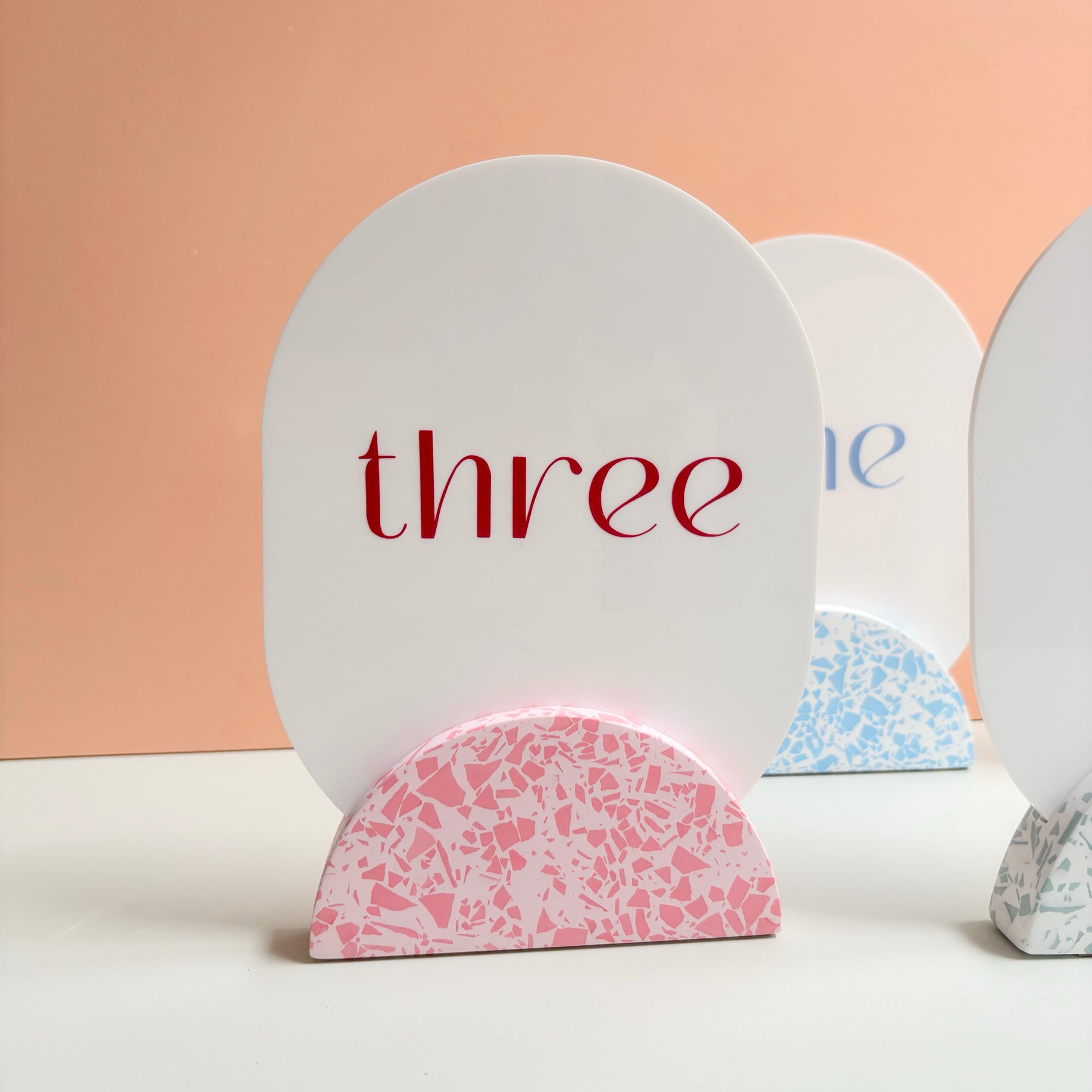 Pick your colour - Round Terrazzo table numbers