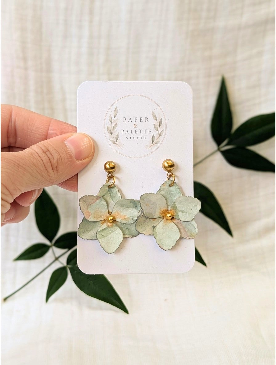 Gladiolus Flower Earrings | Handmade Paper Floral Earrings | Lightweight Dangles