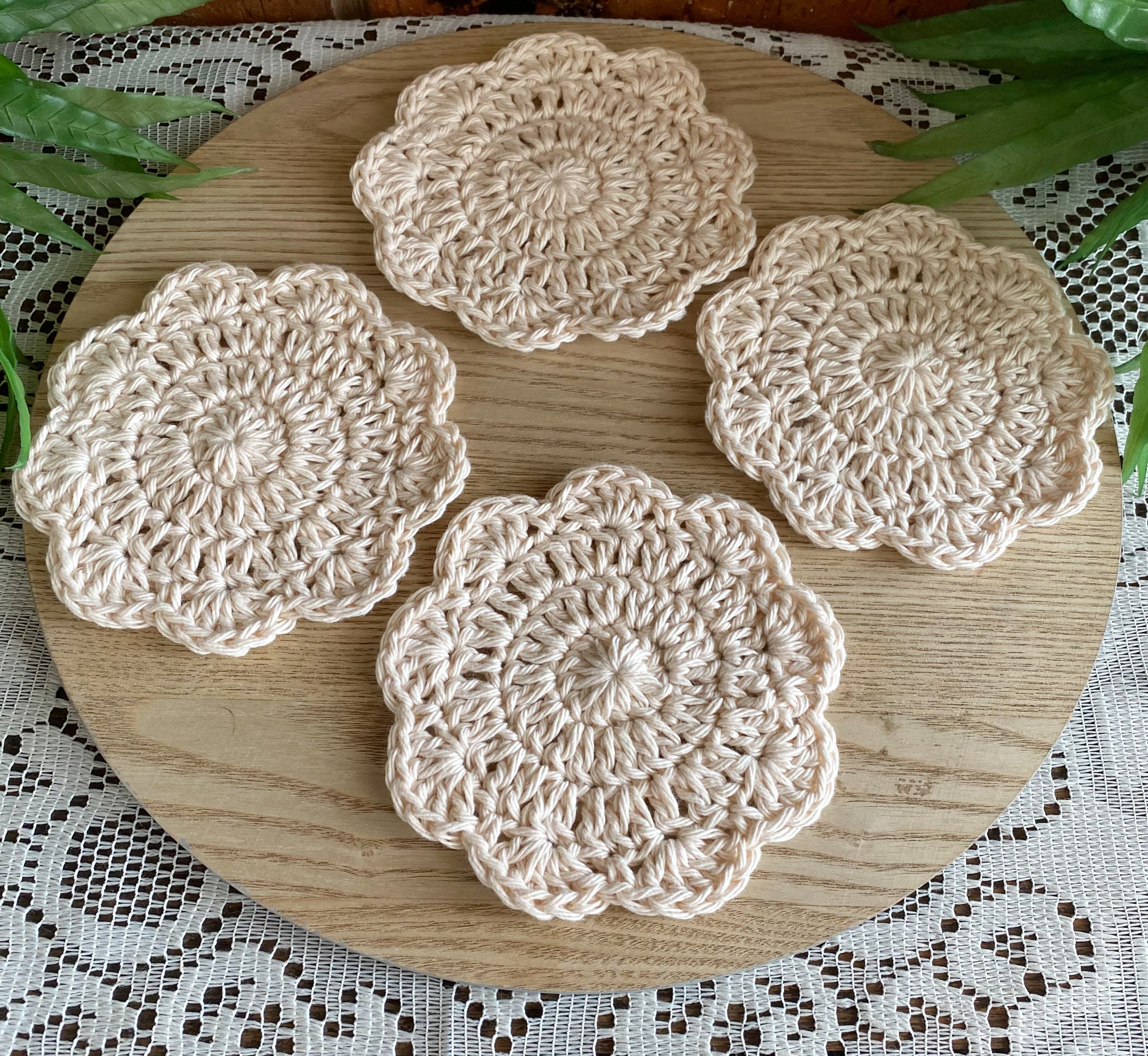 Crochet Coasters-Decorative Doilies Set of 4