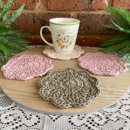 Crochet Coasters-Decorative Doilies Set of 4