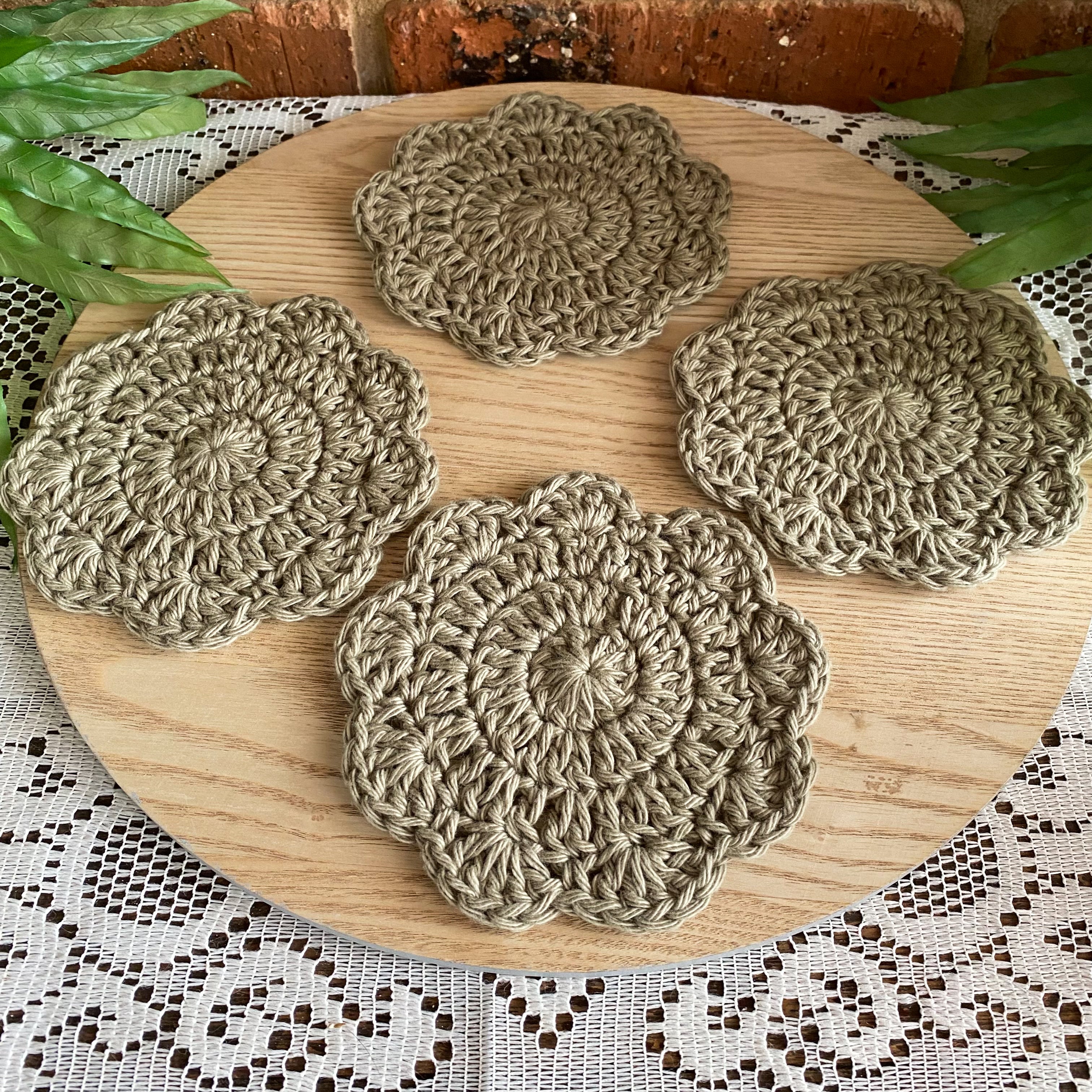 Crochet Coasters-Decorative Doilies Set of 4