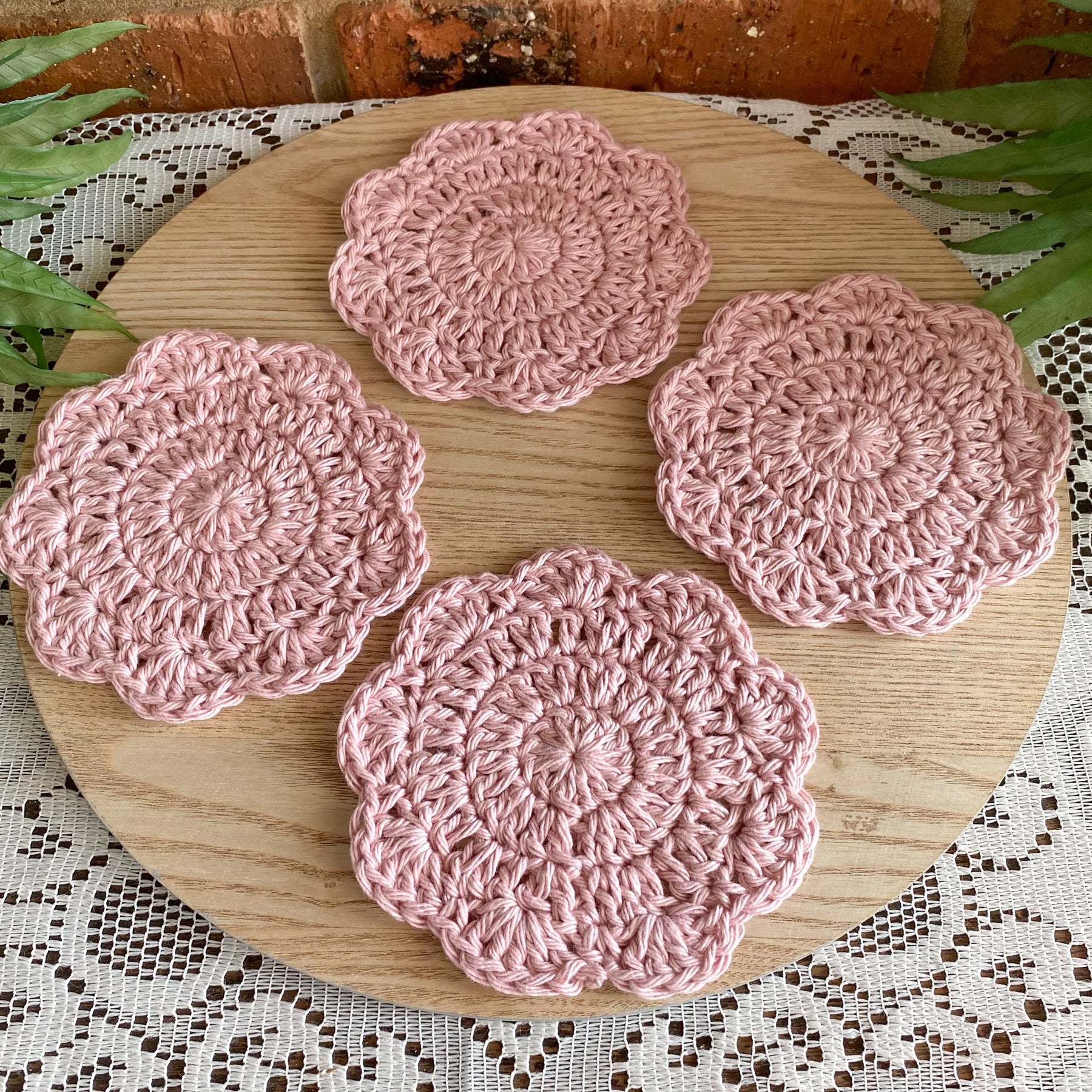 Crochet Coasters-Decorative Doilies Set of 4