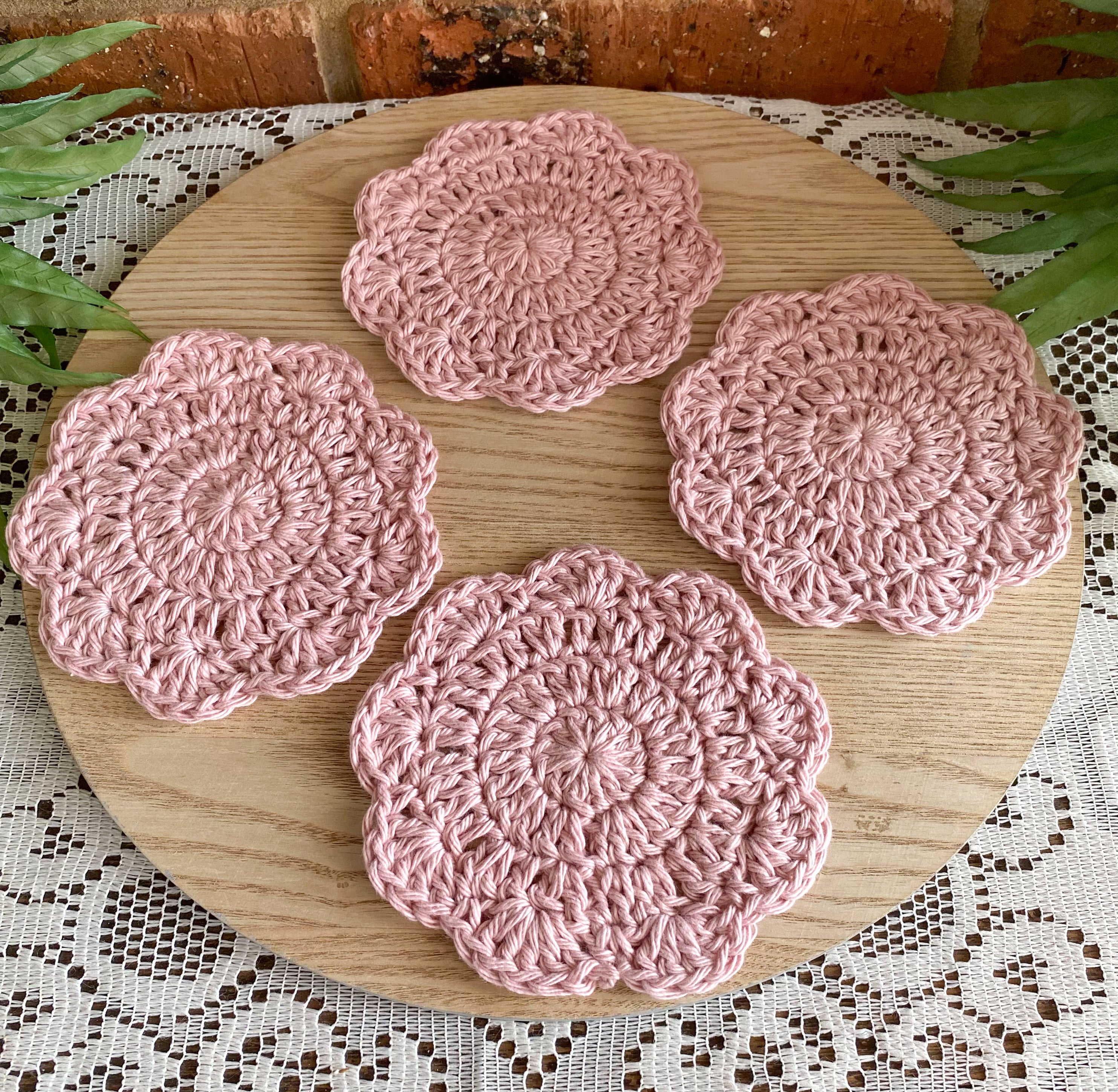 Crochet Coasters-Decorative Doilies Set of 4